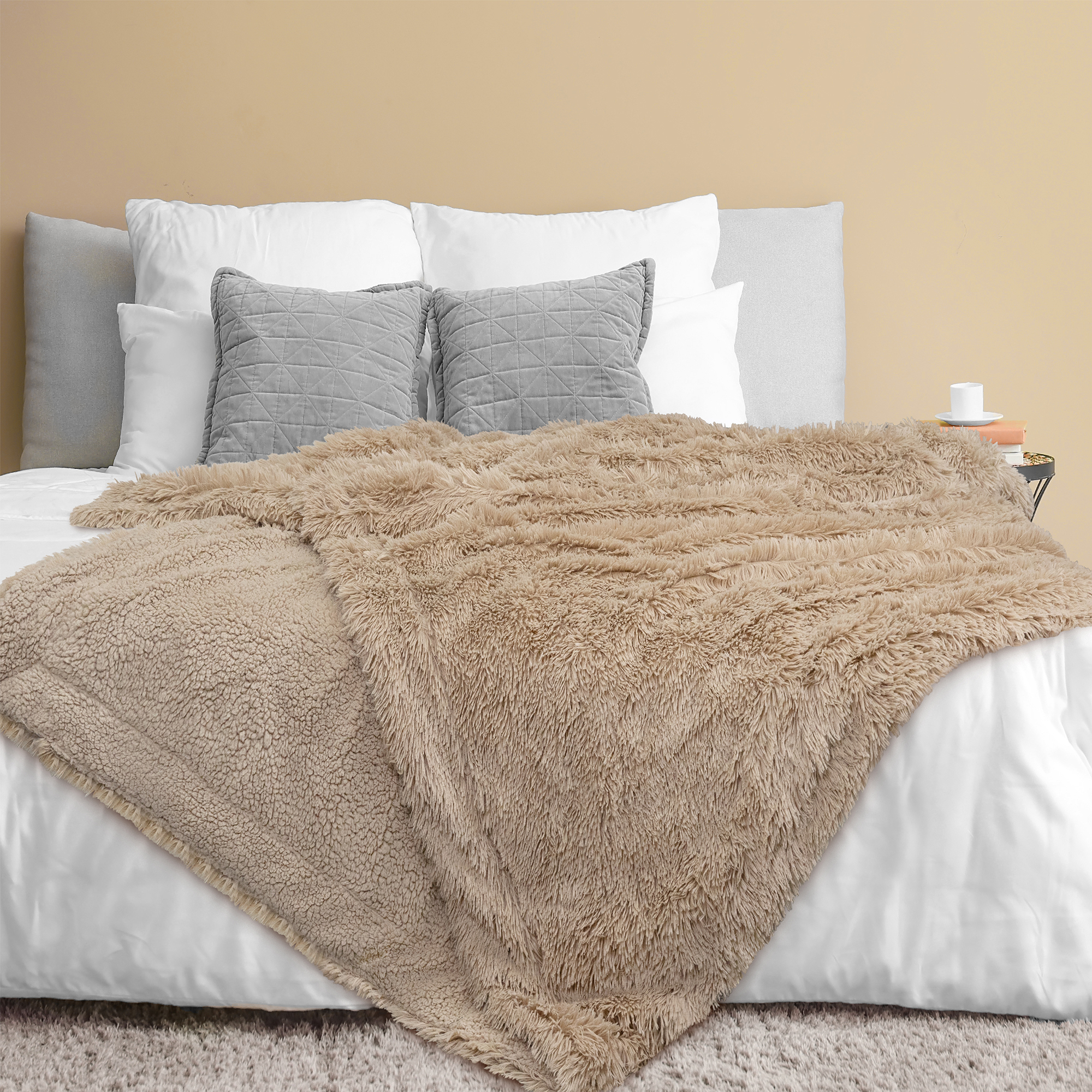 Luxurious Faux Fur Blanket Soft Warm Fluffy Sherpa Sofa Throw Shaggy Soft Plush - Picture 34 of 100