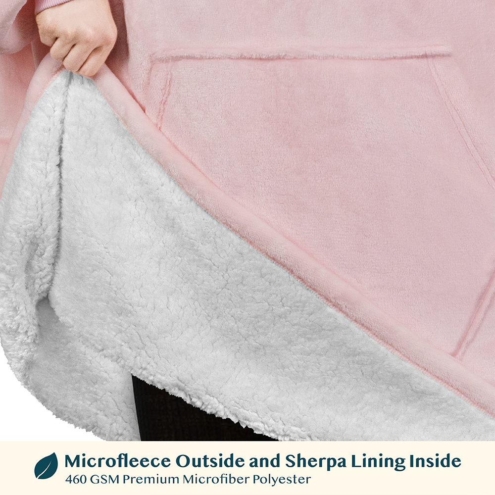Blanket Sweatshirt Sherpa Lining Comfy Fleece Oversized Hoodie for Kids Teens JR - Picture 39 of 71