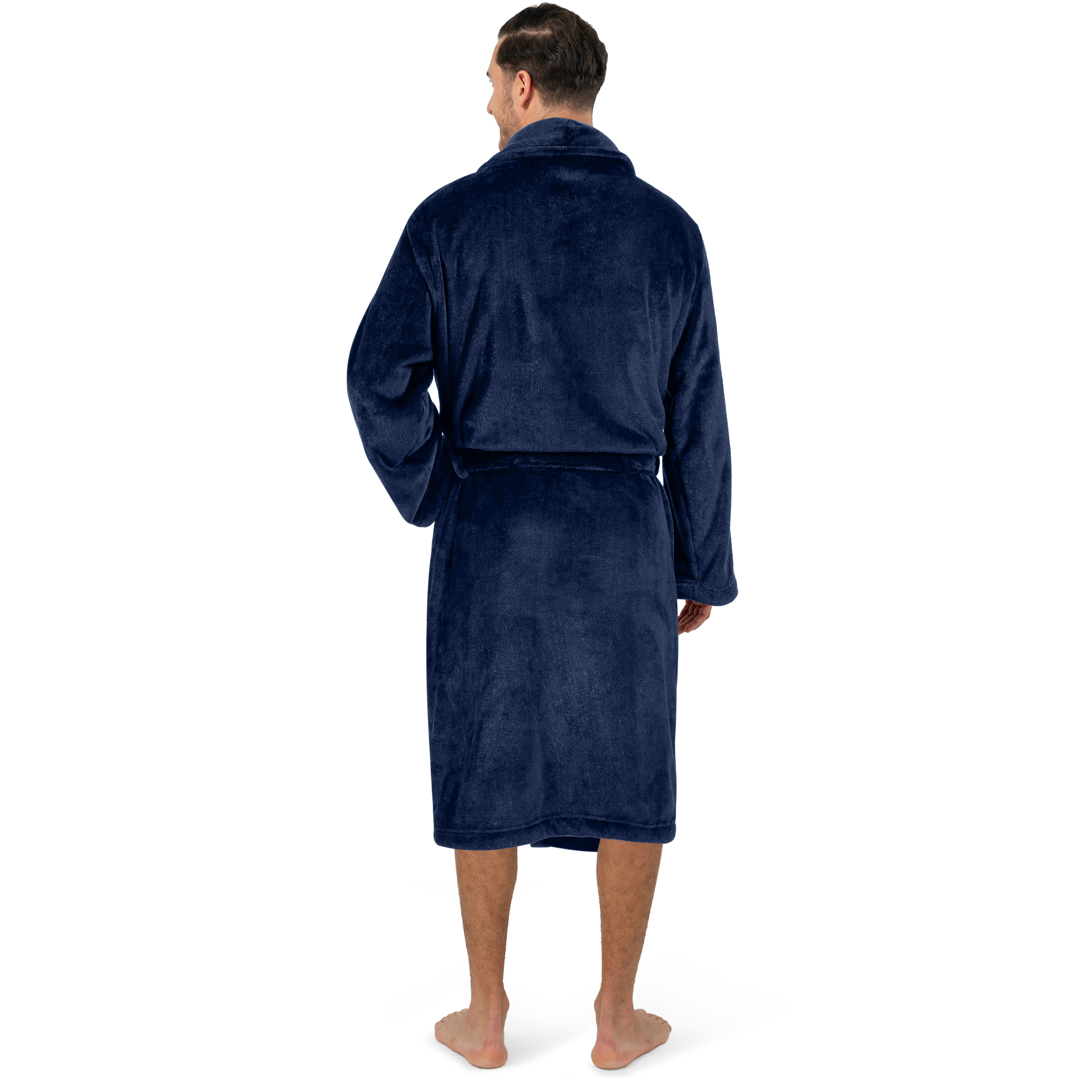 Leichter Herren Morgenmantel Mikrofaser Fleece Bademantel Lang Weich Spa Männer Bademantel - Bild 20 von 27