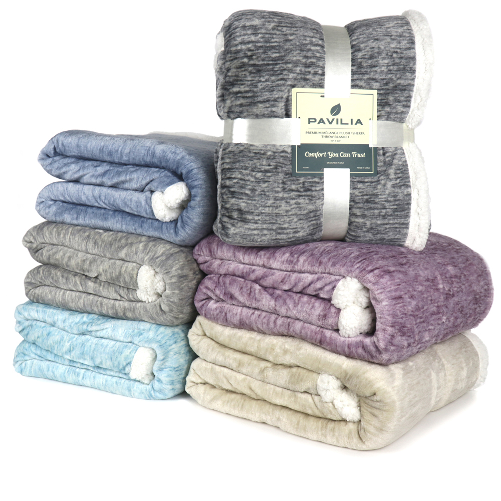 Sherpa Flannel Fleece Reversible Blanket Plush Soft Throw for Bed Couch Sofa - Picture 56 of 59