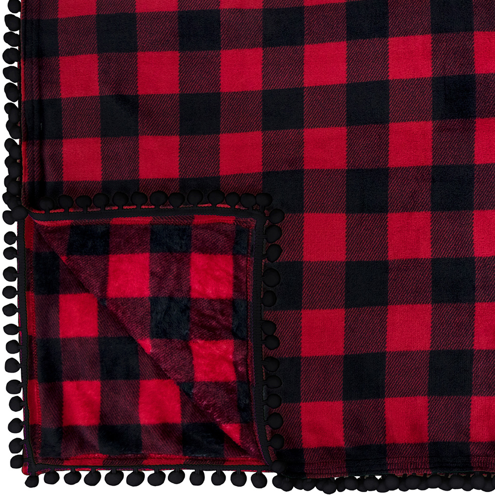 thumbnail 33 - Fleece Throw Blanket with Pom Pom Fringe Super Soft Lightweight Bed Couch Home