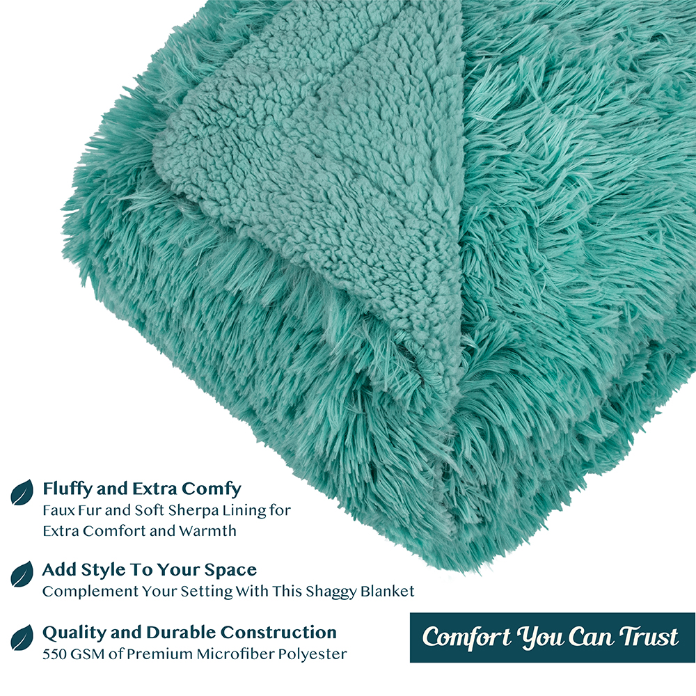 Luxurious Faux Fur Blanket Soft Warm Fluffy Sherpa Sofa Throw Shaggy Soft Plush - Picture 39 of 100
