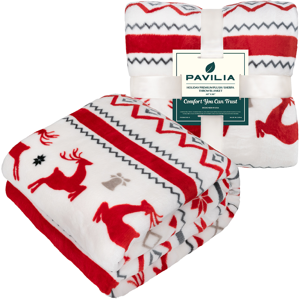 Merry Christmas Throw Blanket Holiday Pattern Decor Soft Fleece Sofa Couch Gift - Picture 109 of 110