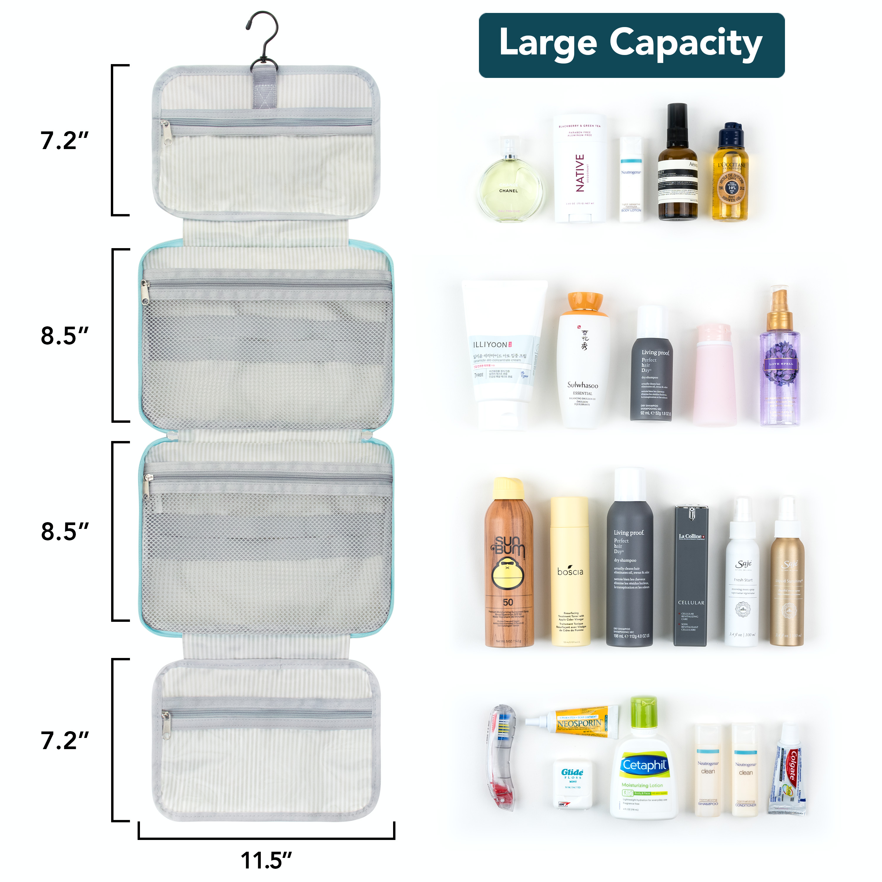 Women Travel Cosmetic Makeup Bag Toiletry Hanging Organizer Storage Case Pouch - Picture 70 of 77