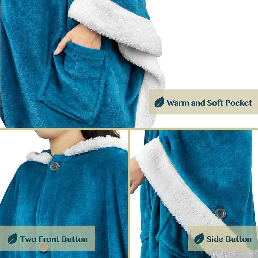 Manta portátil con capucha Angel Wrap para mujer acogedora poncho envolvente capucha tiro para adulto - Imagen 142 de 184