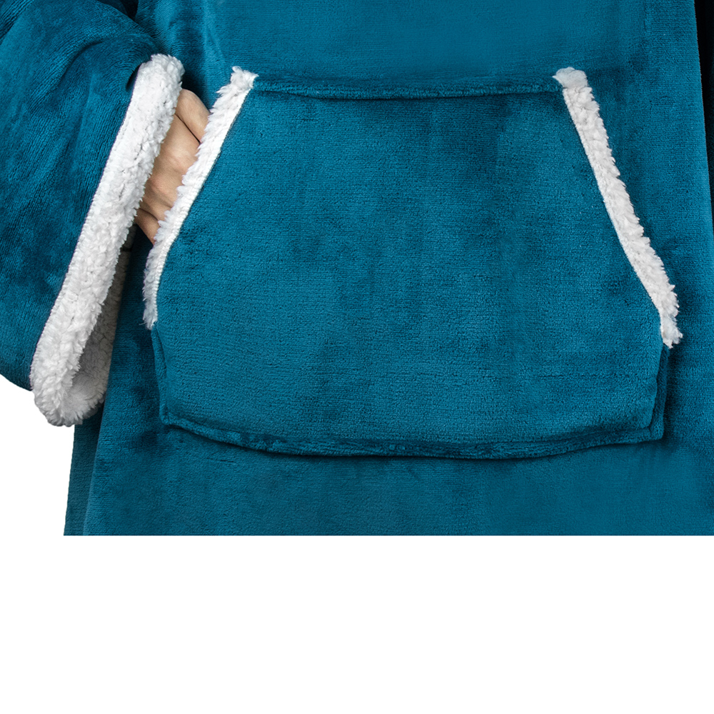Fleece Wearable TV Blanket with Sleeves Front Pocket Robe Warn Soft Blanket Gift - Picture 153 of 168