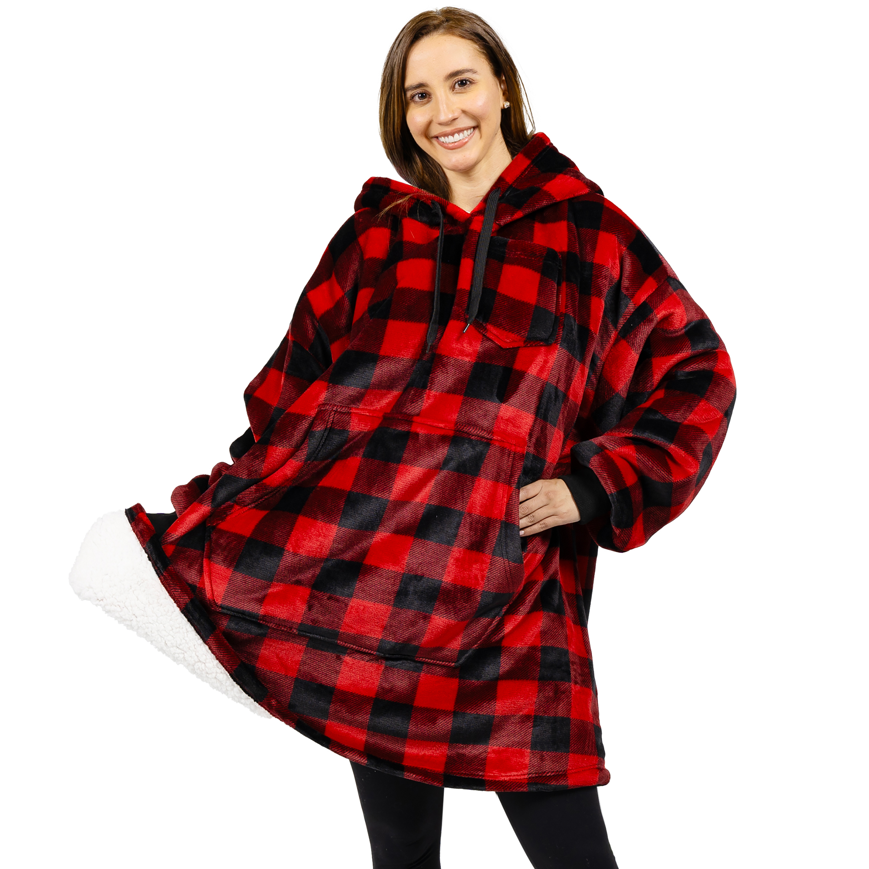 Blanket Sweatshirt Sherpa Plush Soft Comfy Fleece Oversized Hoodie Pocket Gift - Picture 19 of 117