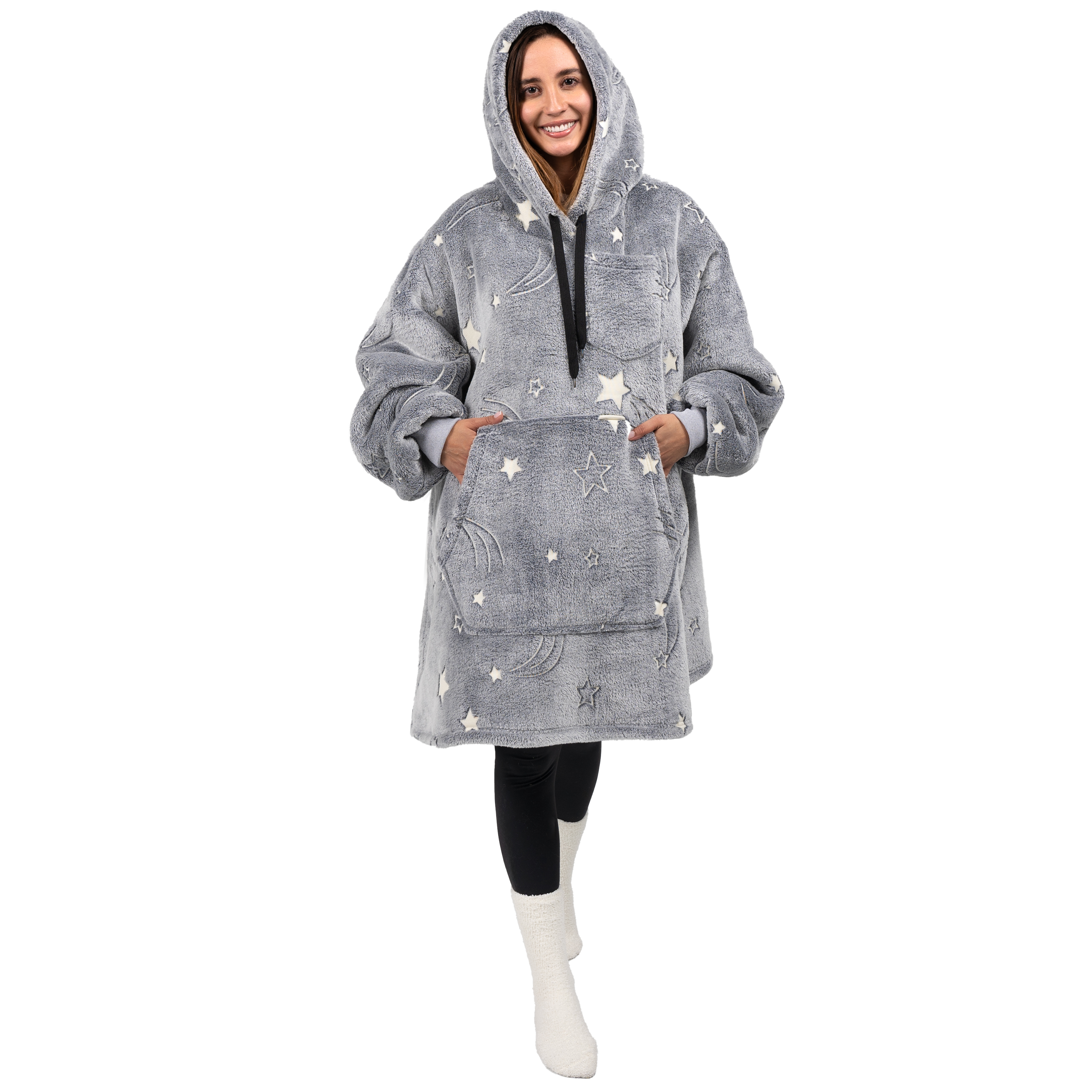 Blanket Sweatshirt Sherpa Plush Soft Comfy Fleece Oversized Hoodie Pocket Gift - Picture 45 of 117