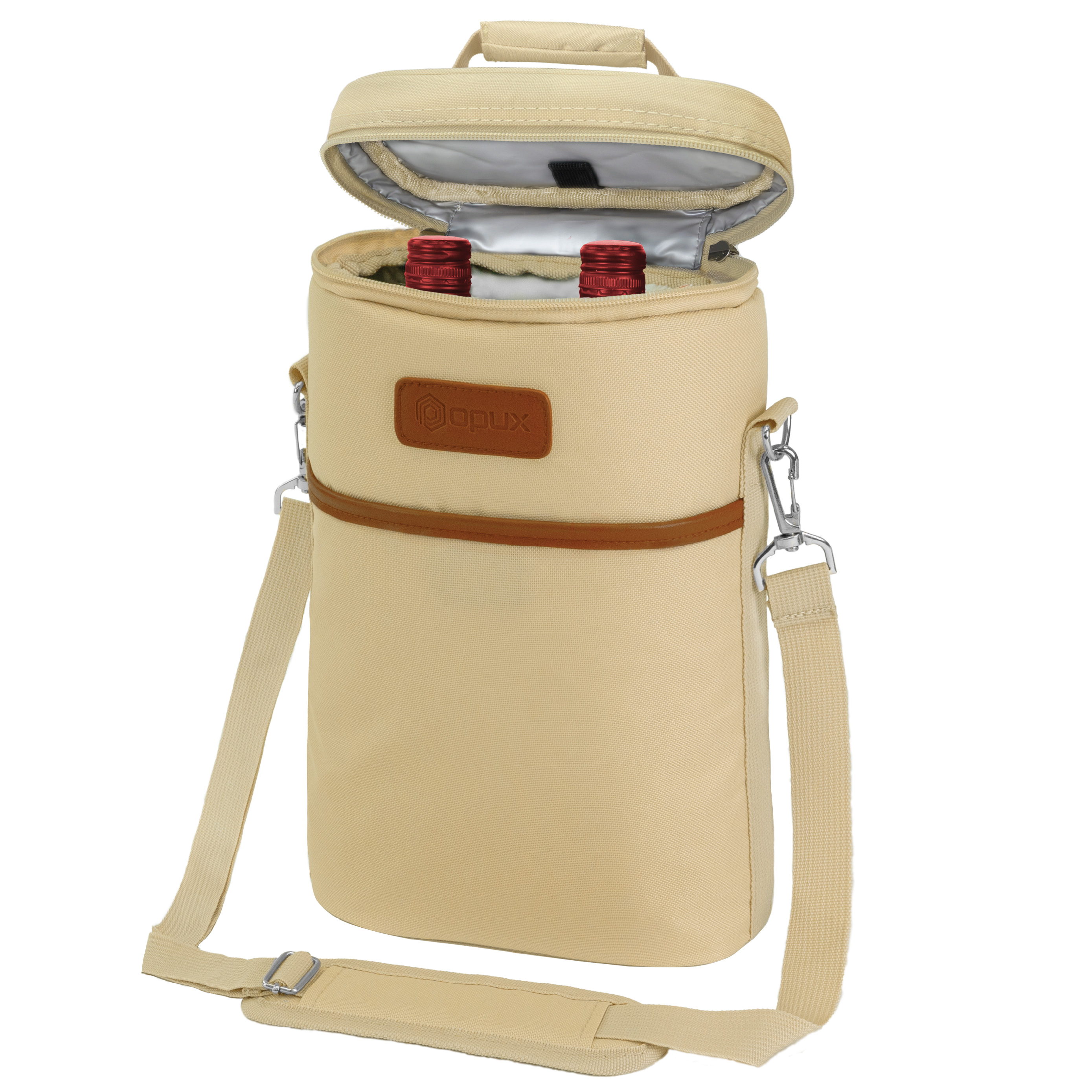 Insulated Wine Carrier Tote Bag Two 2 Bottle Padded Cooler B