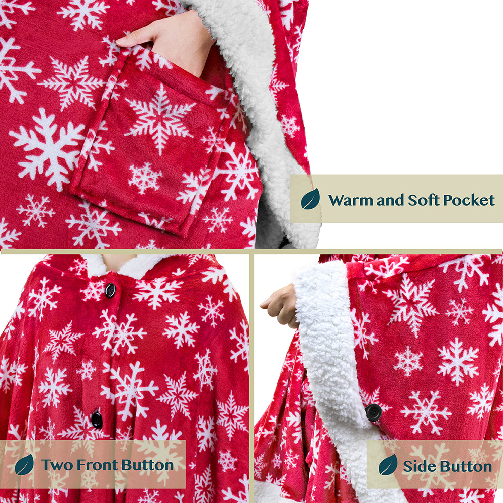 Manta portátil con capucha Angel Wrap para mujer acogedora poncho envolvente capucha tiro para adulto - Imagen 171 de 184