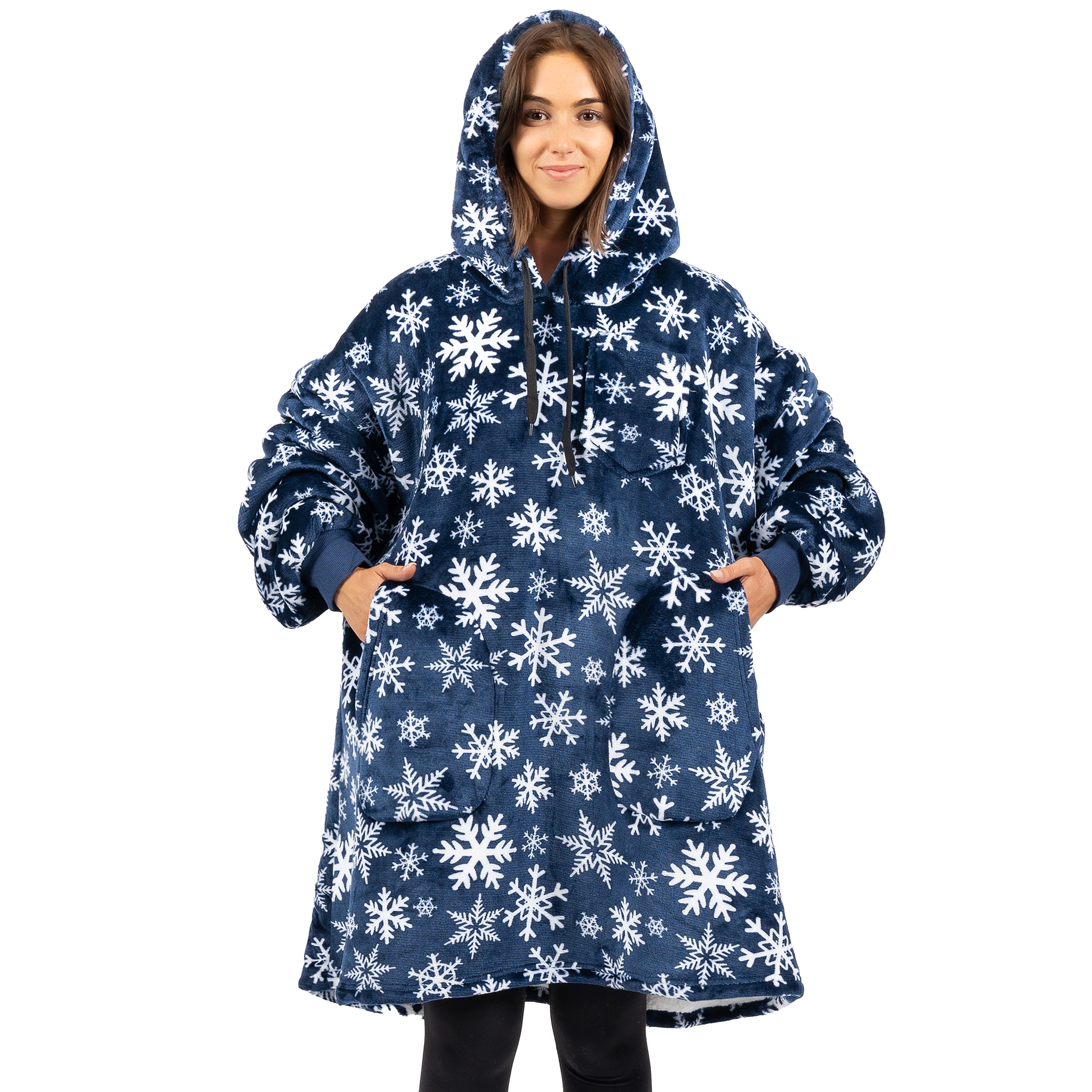 Manta Sudadera Sherpa Forro Felpa Suave Cómoda Vellón Gran Tamaño Sudadera con Capucha Bolsillo - Imagen 11 de 118
