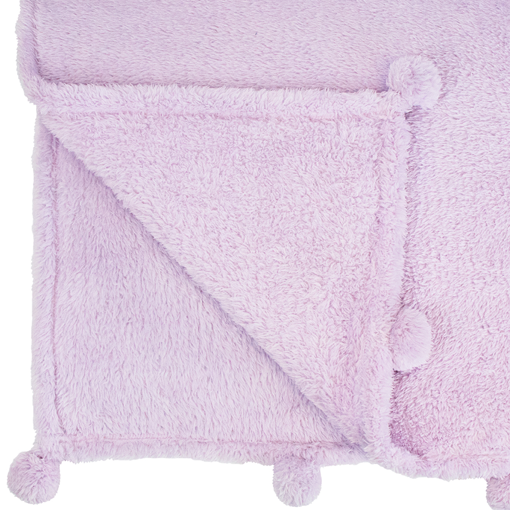 Soft Fuzzy Cozy Pom Pom Throw Blanket with Fluffy Sherpa Fleece for Sofa Couch - Picture 54 of 100