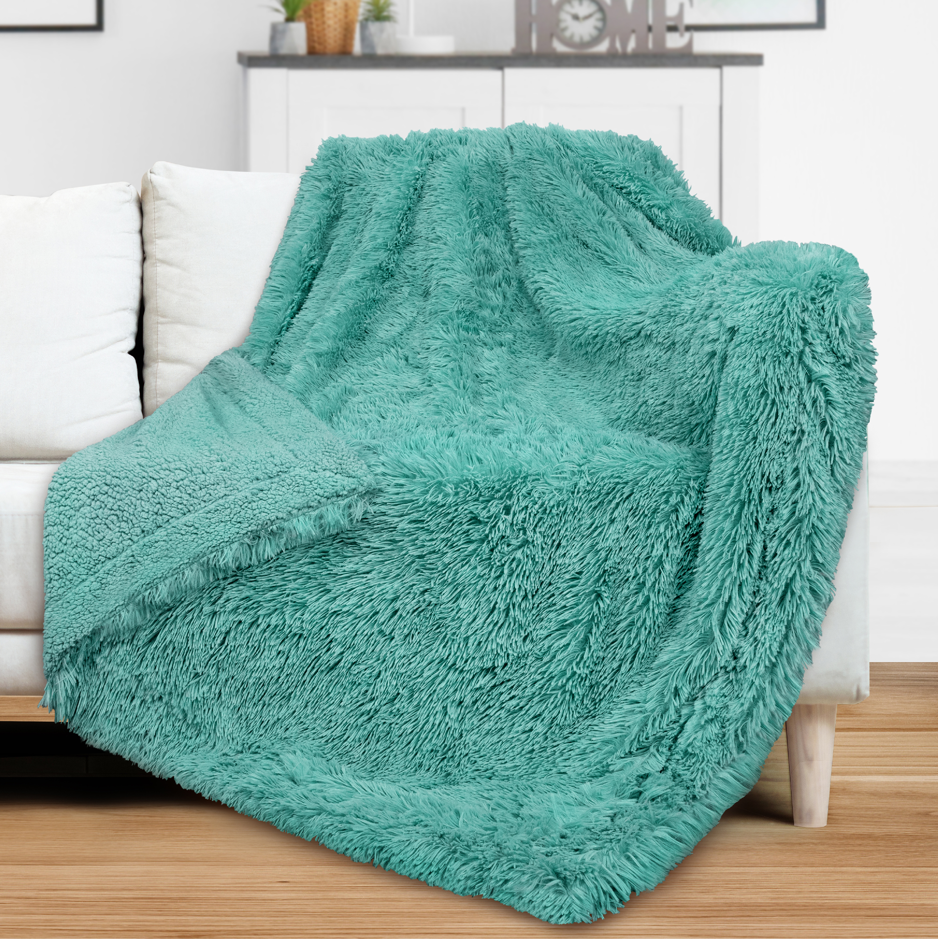 Luxurious Faux Fur Blanket Soft Warm Fluffy Sherpa Sofa Throw Shaggy Soft Plush - Picture 36 of 100