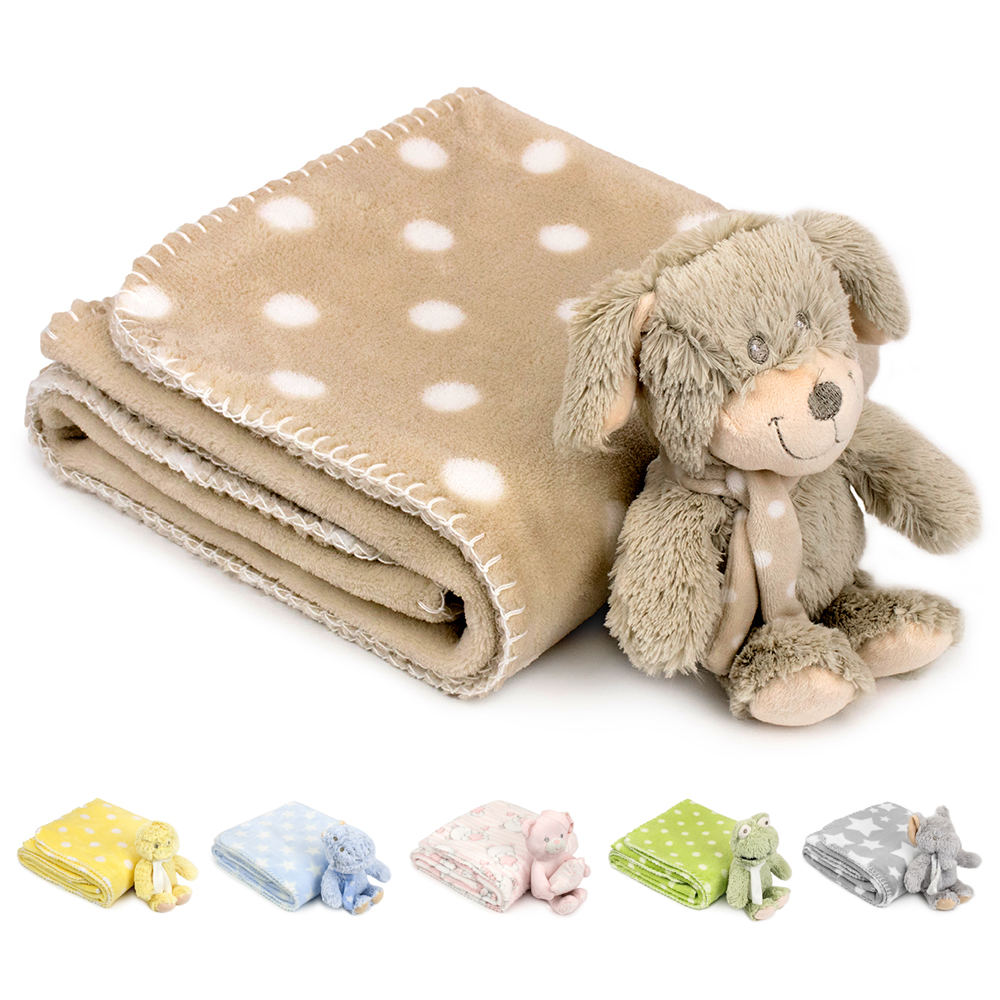 Girls Baby Feet 25x22"Minnie Mouse 2-Sided Lark Knot Fleece Blanket Set w/Plushy