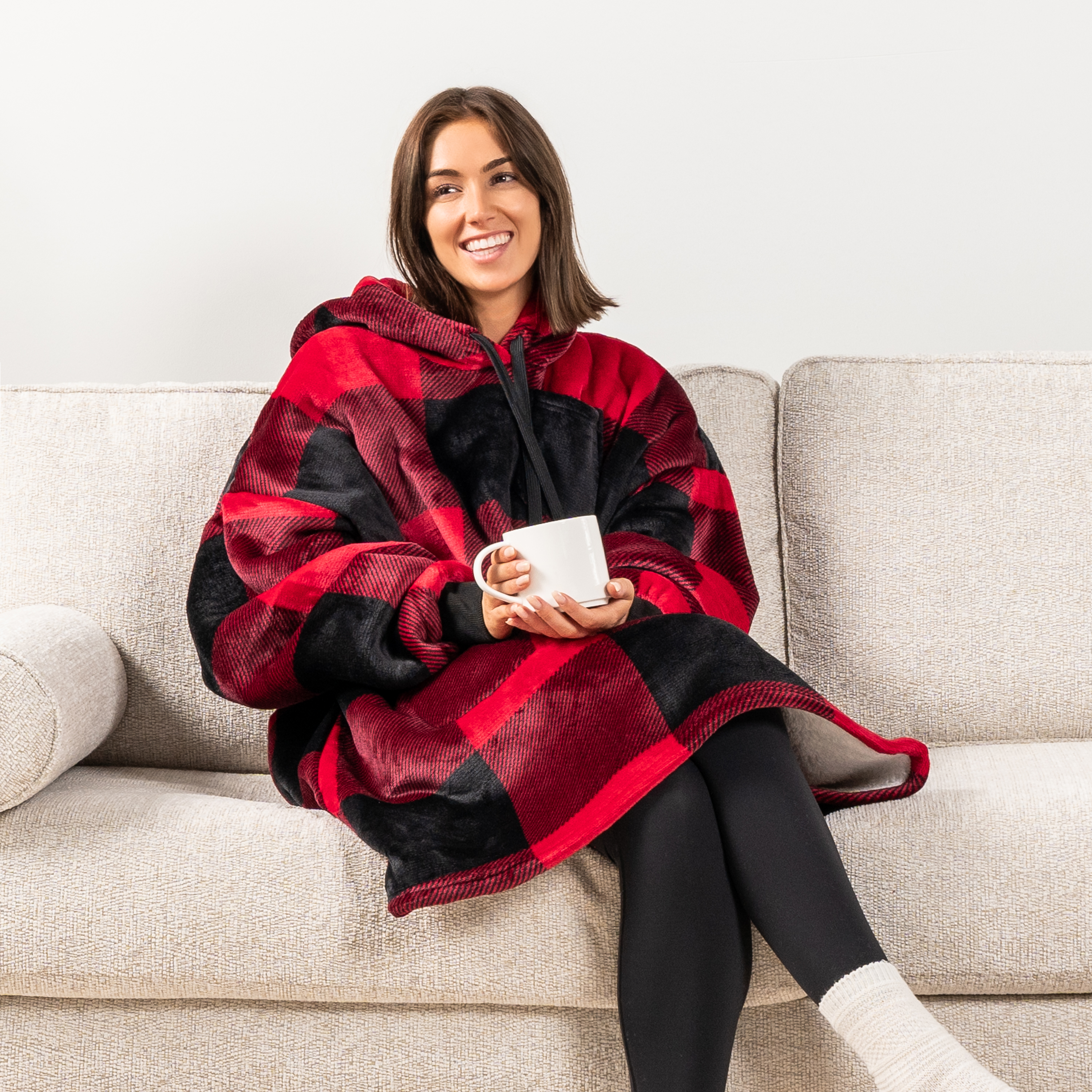 Manta Sudadera Sherpa Forro Felpa Suave Cómoda Vellón Gran Tamaño Sudadera con Capucha Bolsillo - Imagen 76 de 118