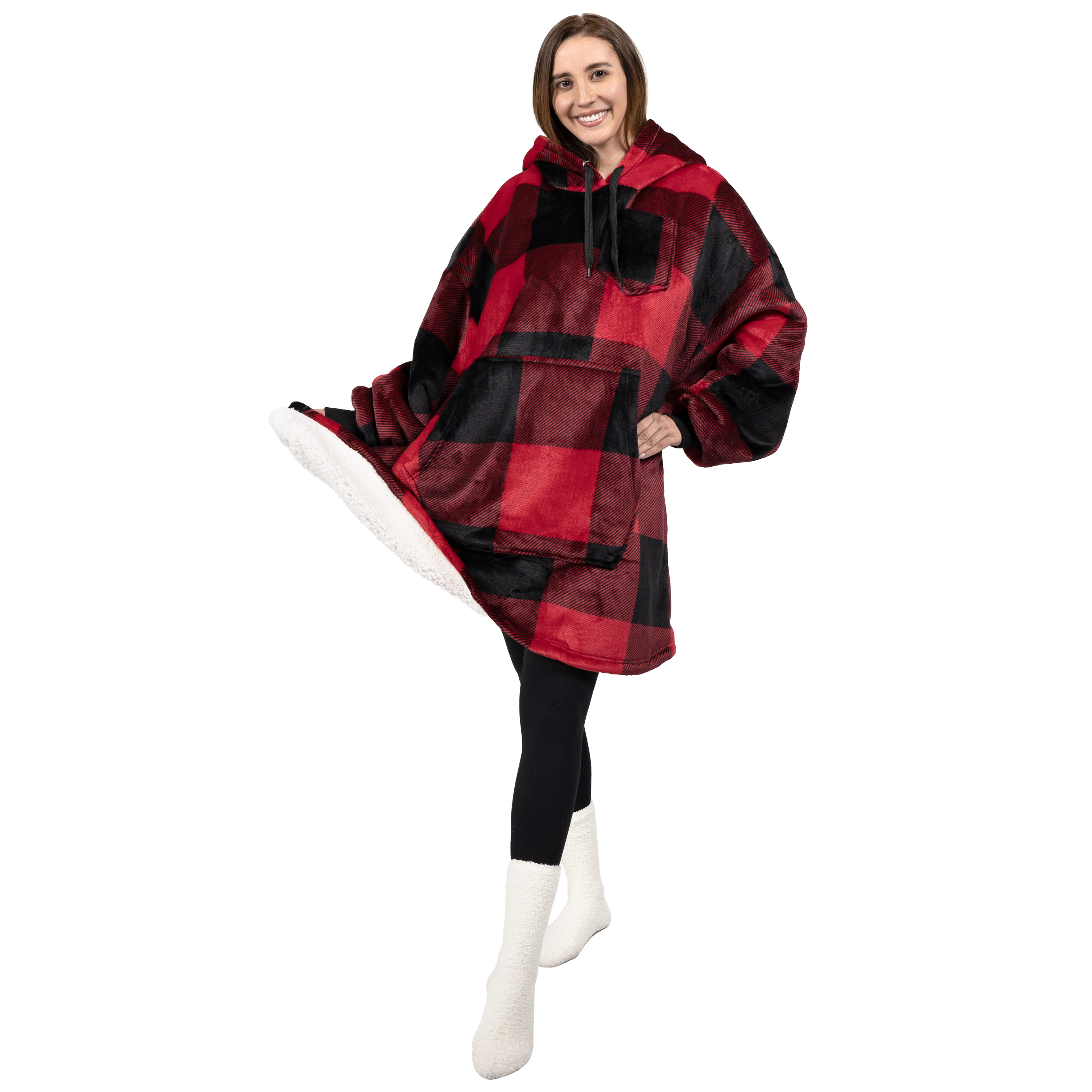 Blanket Sweatshirt Sherpa Plush Soft Comfy Fleece Oversized Hoodie Pocket Gift - Picture 74 of 117