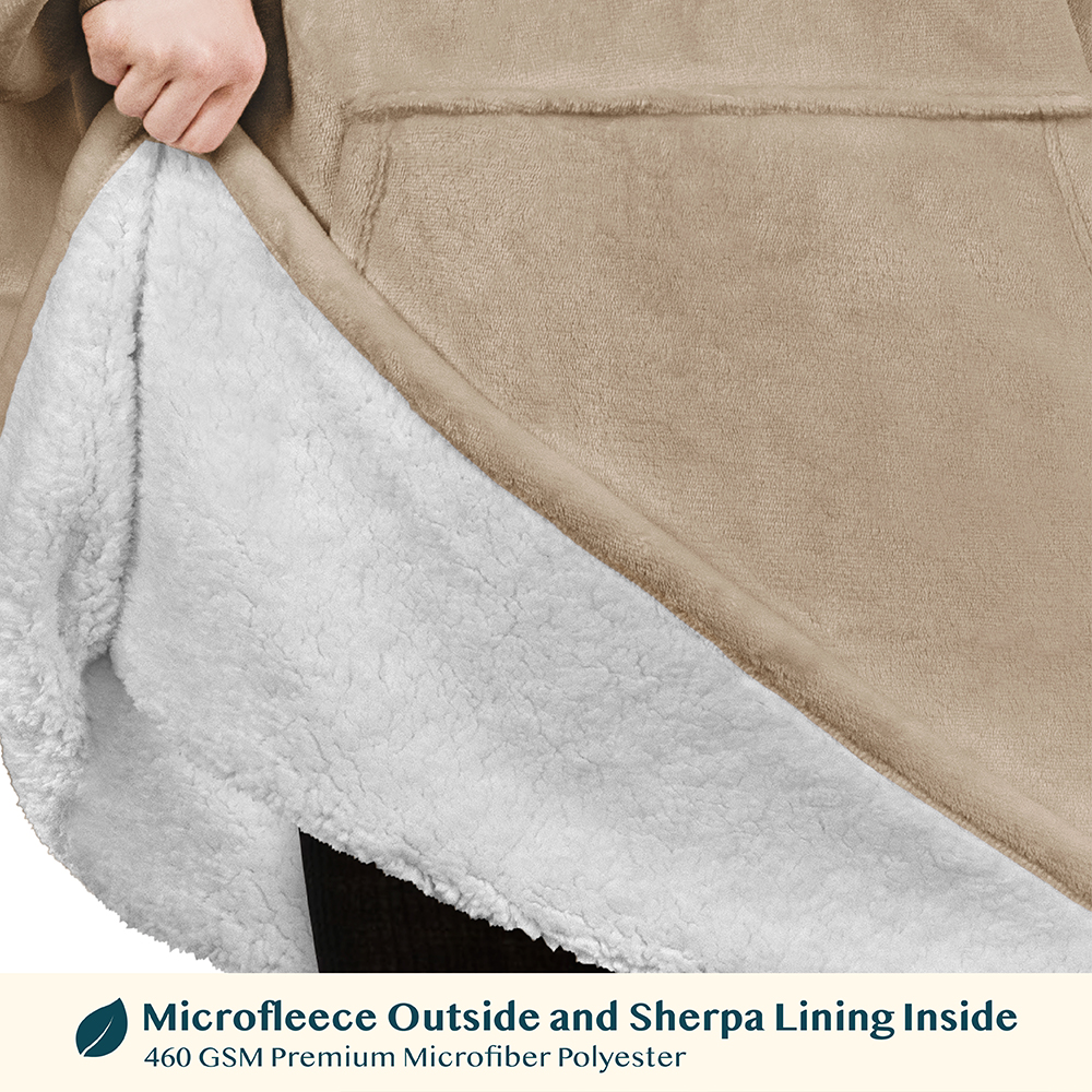 Blanket Sweatshirt Sherpa Lining Plush Soft Comfy Fleece Oversized Hoodie Pocket - Picture 80 of 101