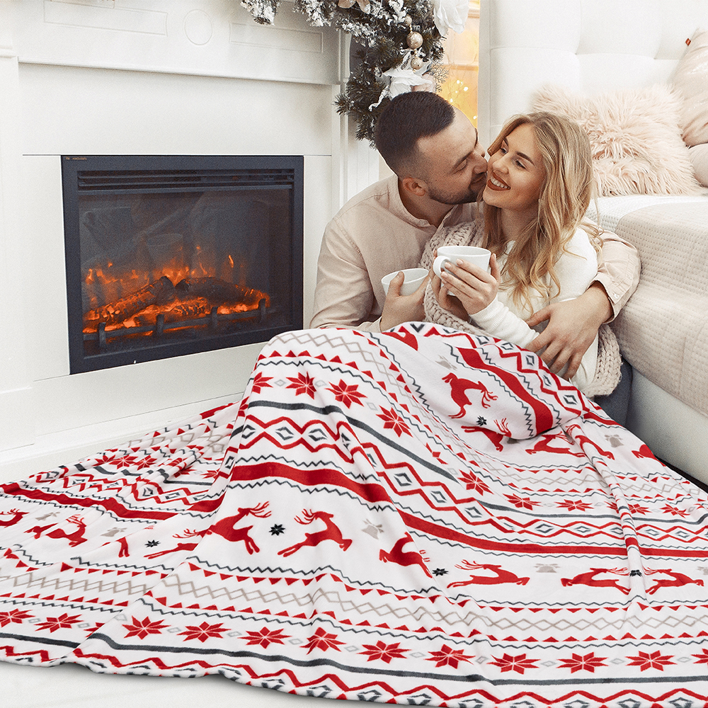 Merry Christmas Throw Blanket Holiday Pattern Decor Soft Fleece Sofa Couch Gift - Picture 106 of 110