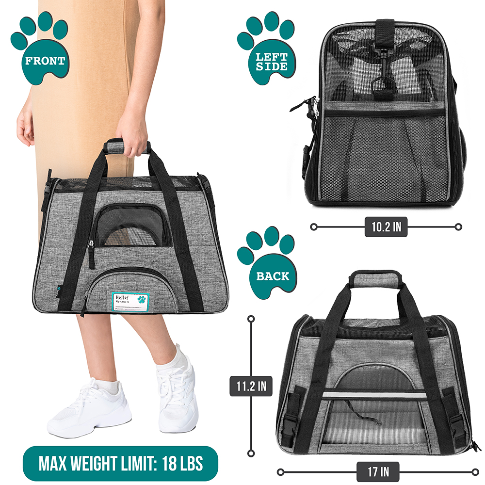 Pet Dog Cat Carrier Bag Soft Sided Comfort Travel Tote Case Airline Approved US - Picture 51 of 165
