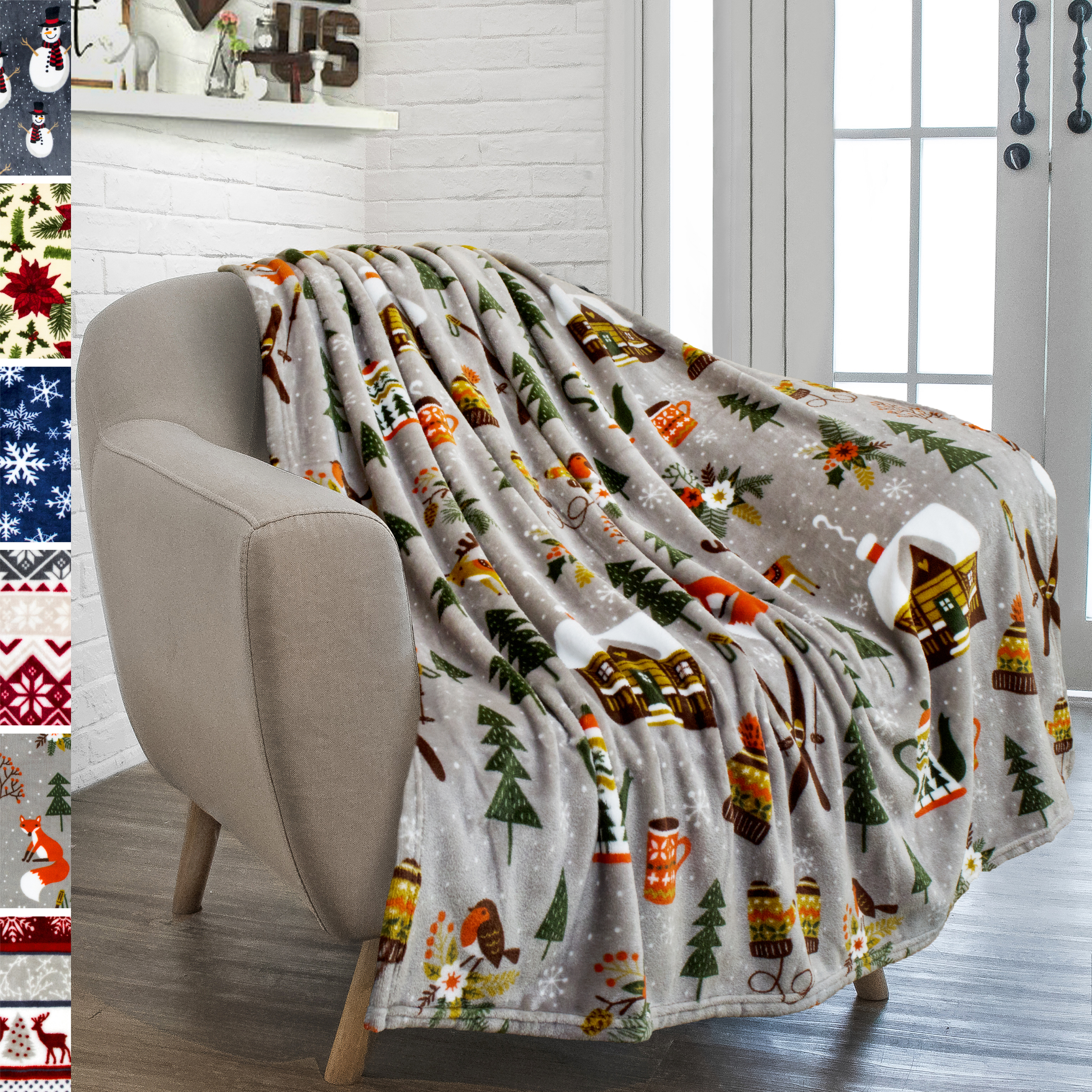 Throw Blanket for Sofa Couch Bed Lightweight Microfiber Polyester Waffle Pattern - Picture 55 of 190