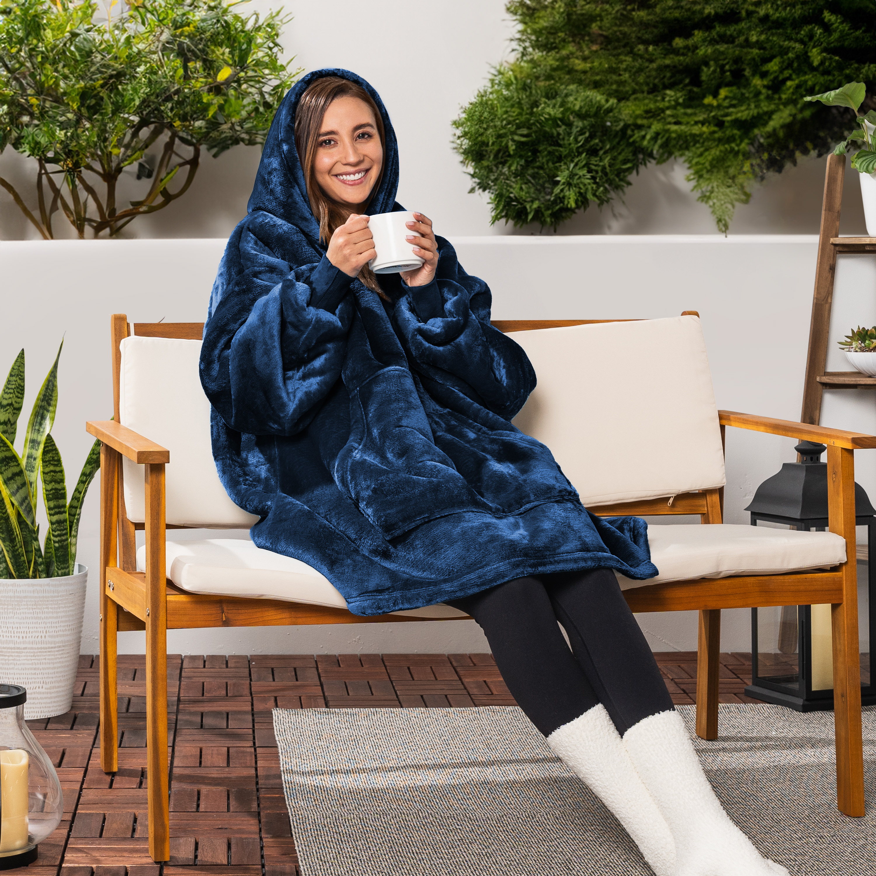 Blanket Sweatshirt Sherpa Plush Soft Comfy Fleece Oversized Hoodie Pocket Gift - Picture 59 of 117