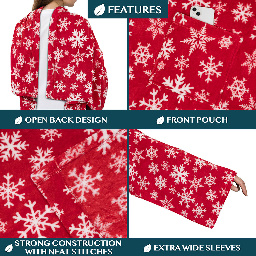 Manta portátil de Navidad con mangas de lana suave vestido acurrucado sofá sofá sofá sofá - Imagen 36 de 57