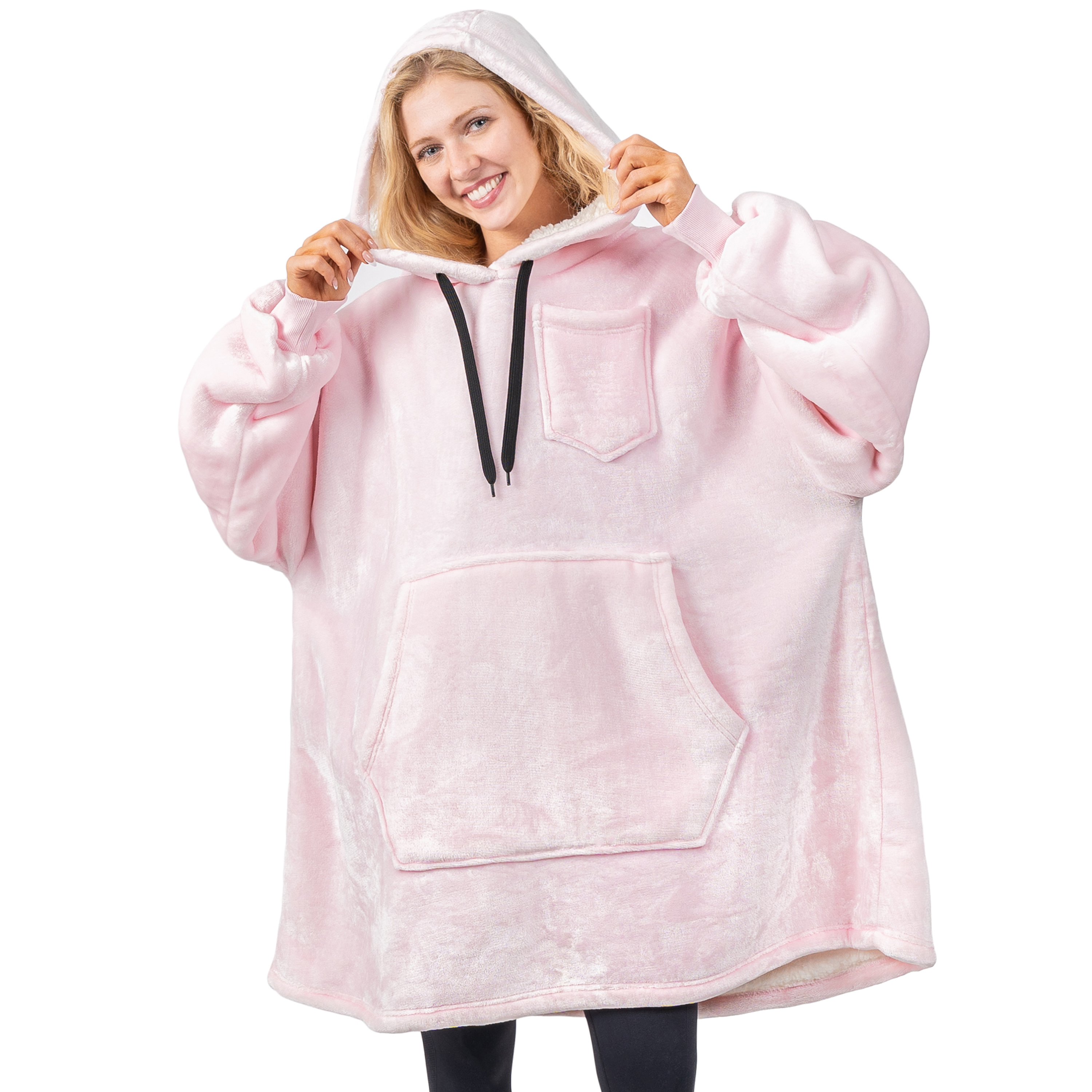 Blanket Sweatshirt Sherpa Plush Soft Comfy Fleece Oversized Hoodie Pocket Gift - Picture 64 of 117