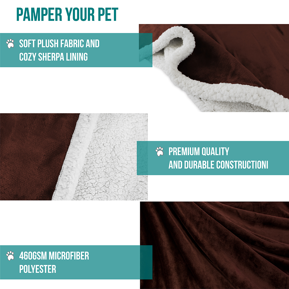 Haustierdecke für kleine mittelgroße Hunde Welpen Katze Kätzchen wendbar weiches Fleece Sherpa - Bild 23 von 70