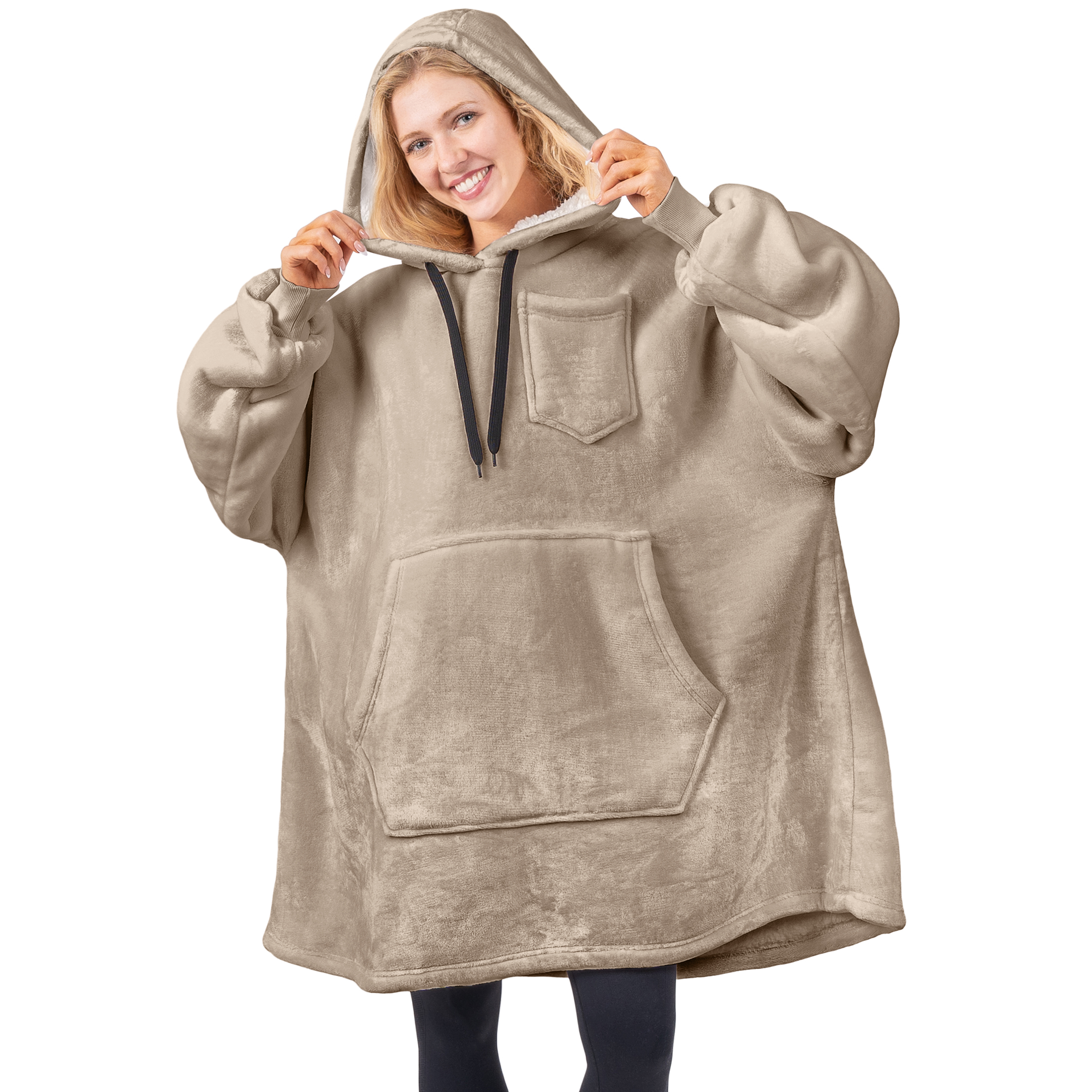 Blanket Sweatshirt Sherpa Plush Soft Comfy Fleece Oversized Hoodie Pocket Gift - Picture 91 of 117