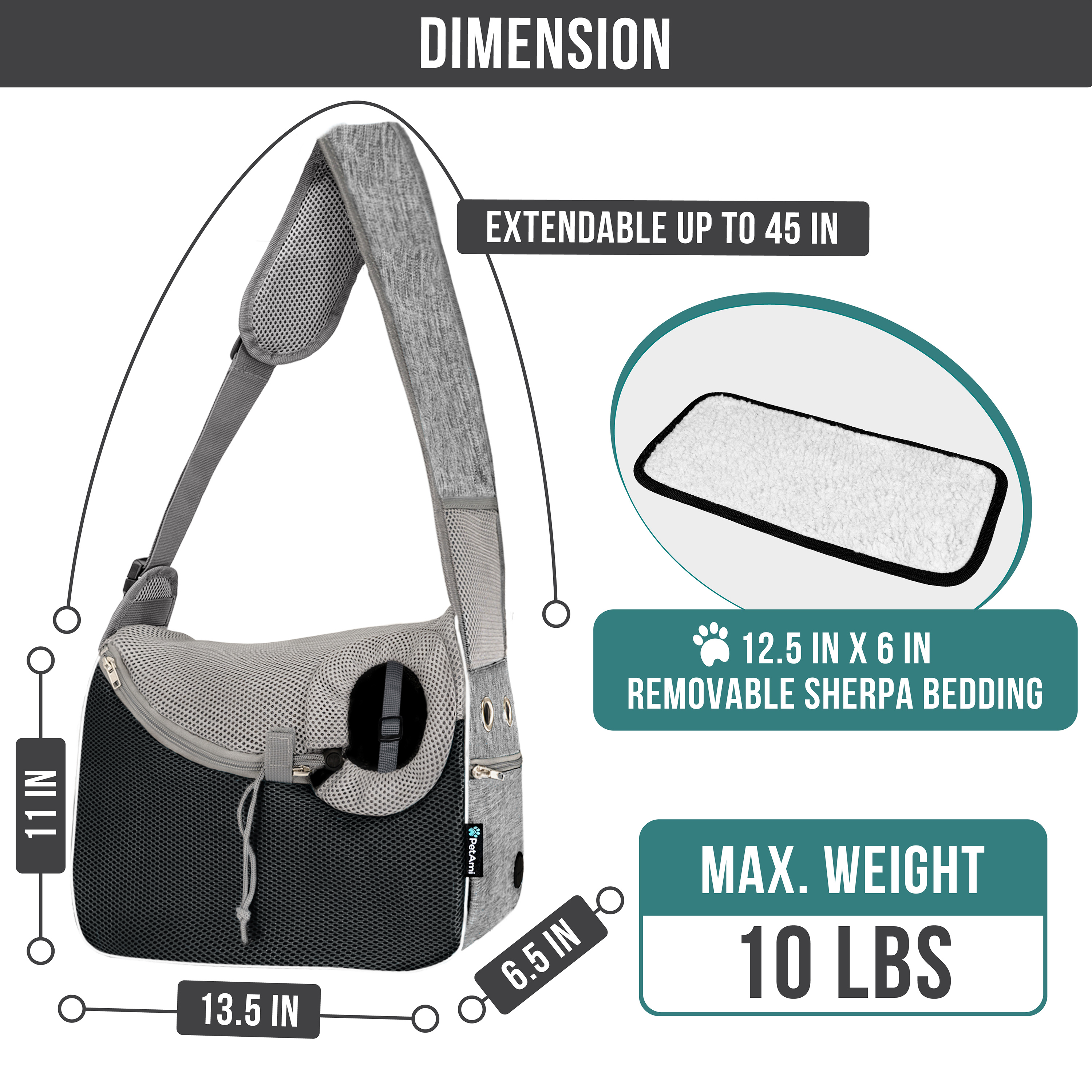 Pet Puppy Dog Mesh Sling Carry Pack Backpack Carrier Travel Tote Shoulder Bag - Picture 10 of 34