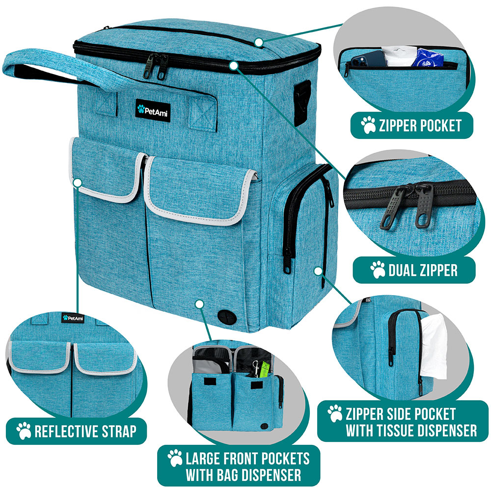 Dog Travel Bag Supplies Pet Organizer Set Pet Food Container Bowls Weekend Cat - Picture 32 of 36