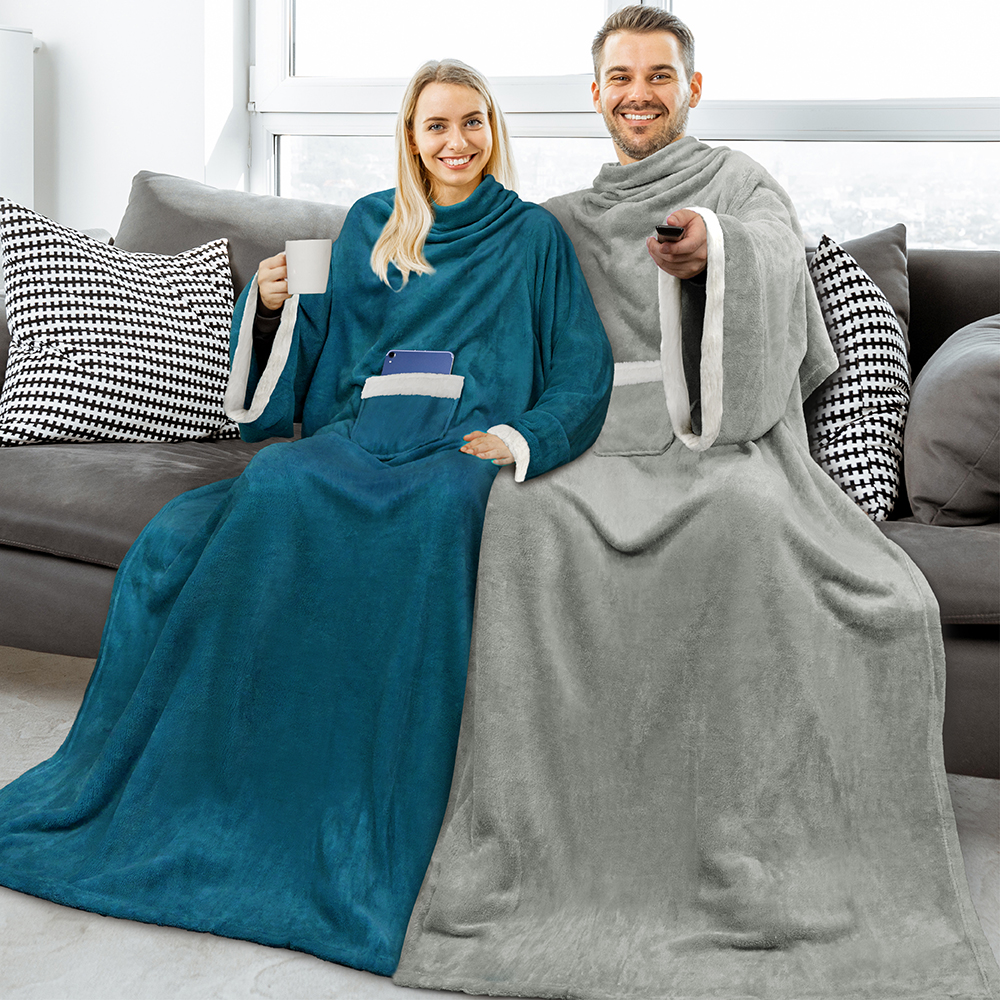 Manta Usable con Mangas Bolsillo Vellón Cálida TV Salón Manta Regalo Adultos - Imagen 51 de 117