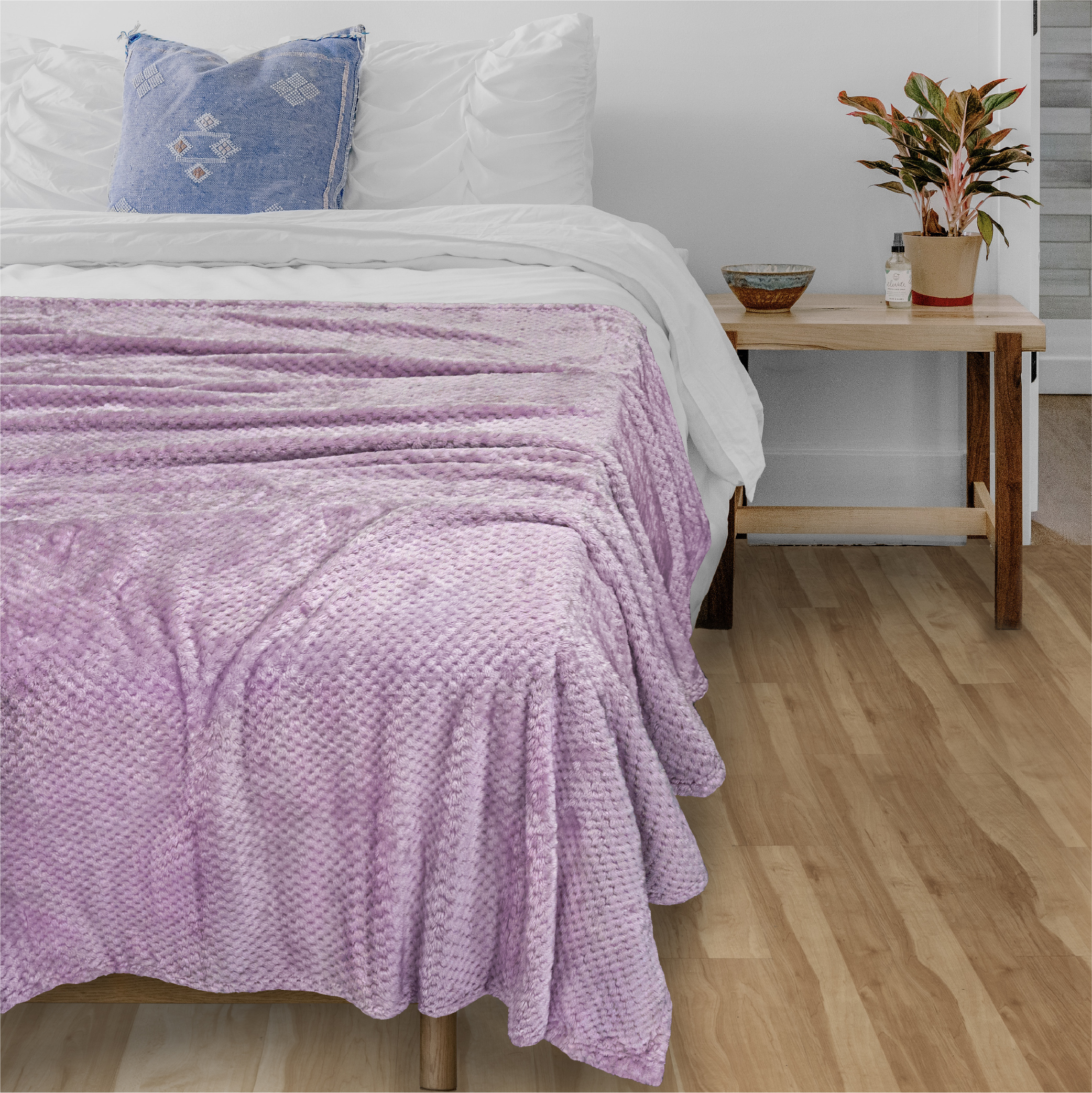 Throw Blanket for Sofa Couch Bed Lightweight Microfiber Polyester Waffle Pattern - Picture 86 of 190