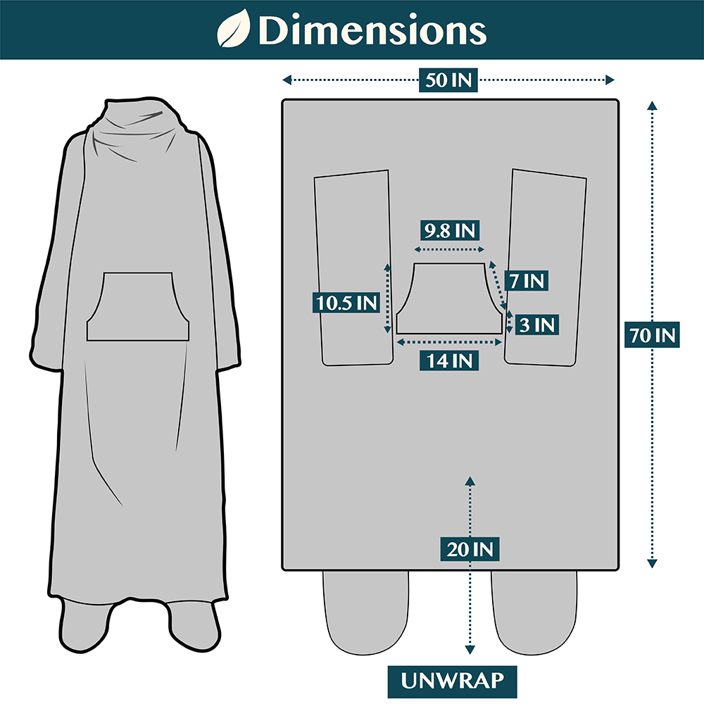 Tragbare Decke mit Fußtasche Ärmel Weich Fleece Wickel Sofa Couch TV Geschenke - Bild 7 von 192