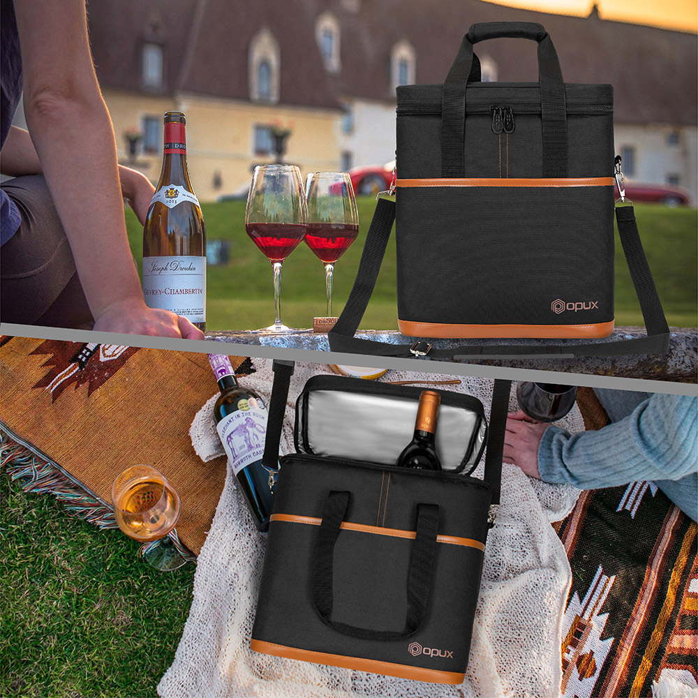 Fovien Shockproof & Waterproof Protective EVA Insulated Single Bottle Wine  Tote Carrier Cooler Bag Case Shell Pouch For Travel Parties Outing Airplane  Suitcase 