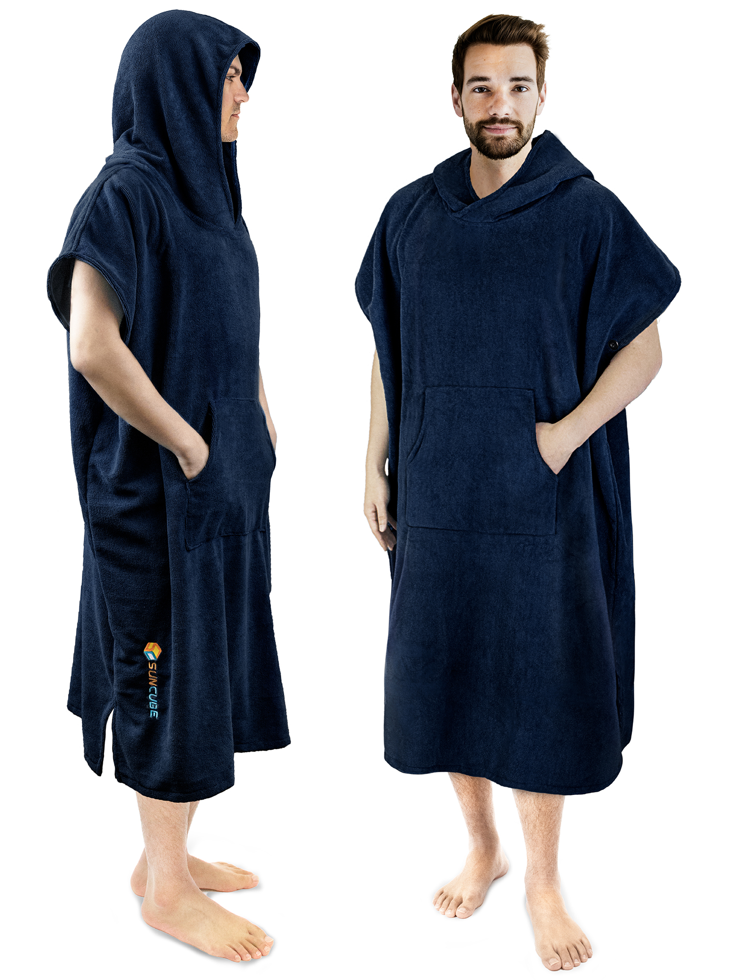 Surf Poncho Changing Towel Robe for Adults Men Women, Hooded