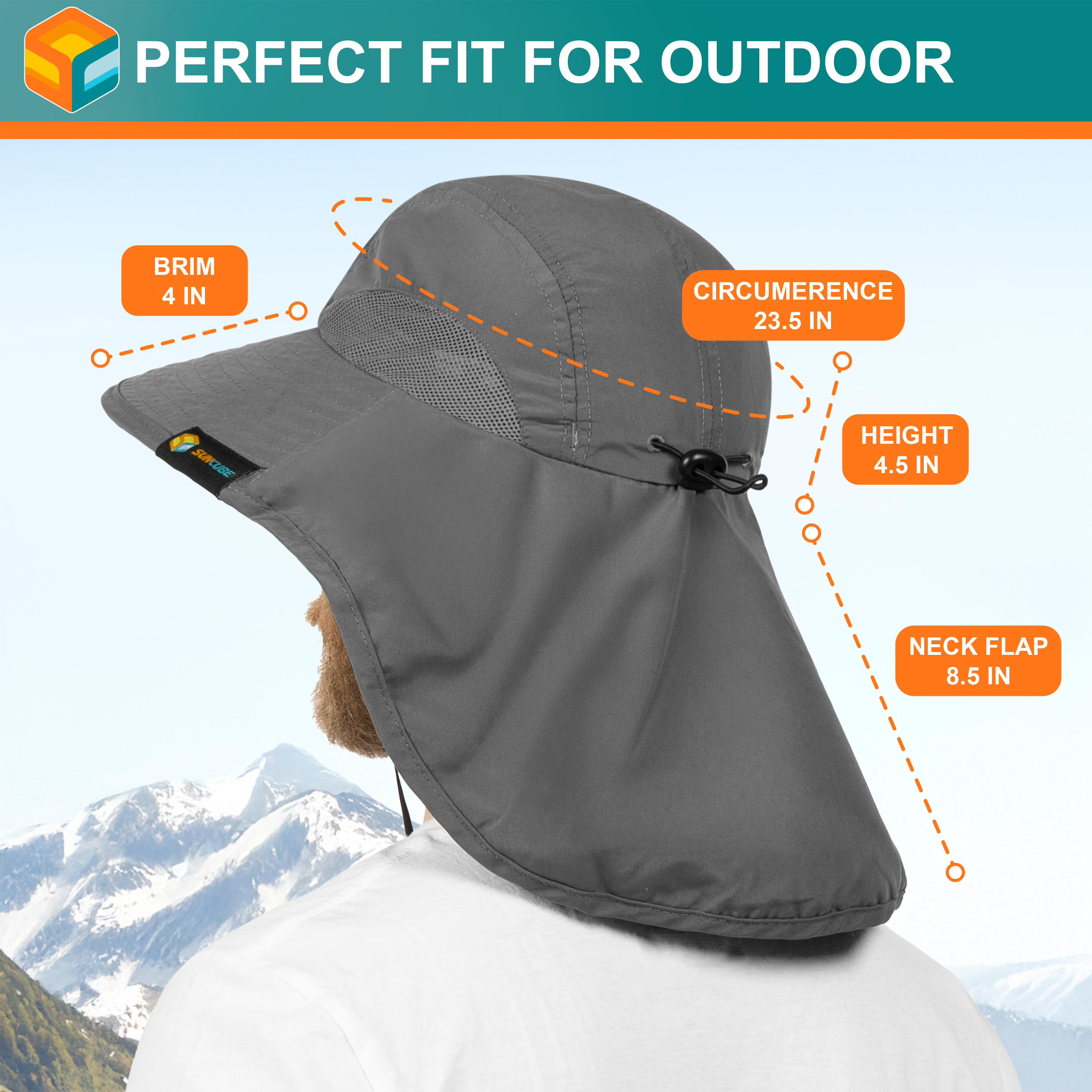 Sombrero para el Sol con Solapa para el Cuello Ala Ancha Sombrero para Senderismo 50+UPF Hombres Mujeres Pesca Safari FPS - Imagen 40 de 128
