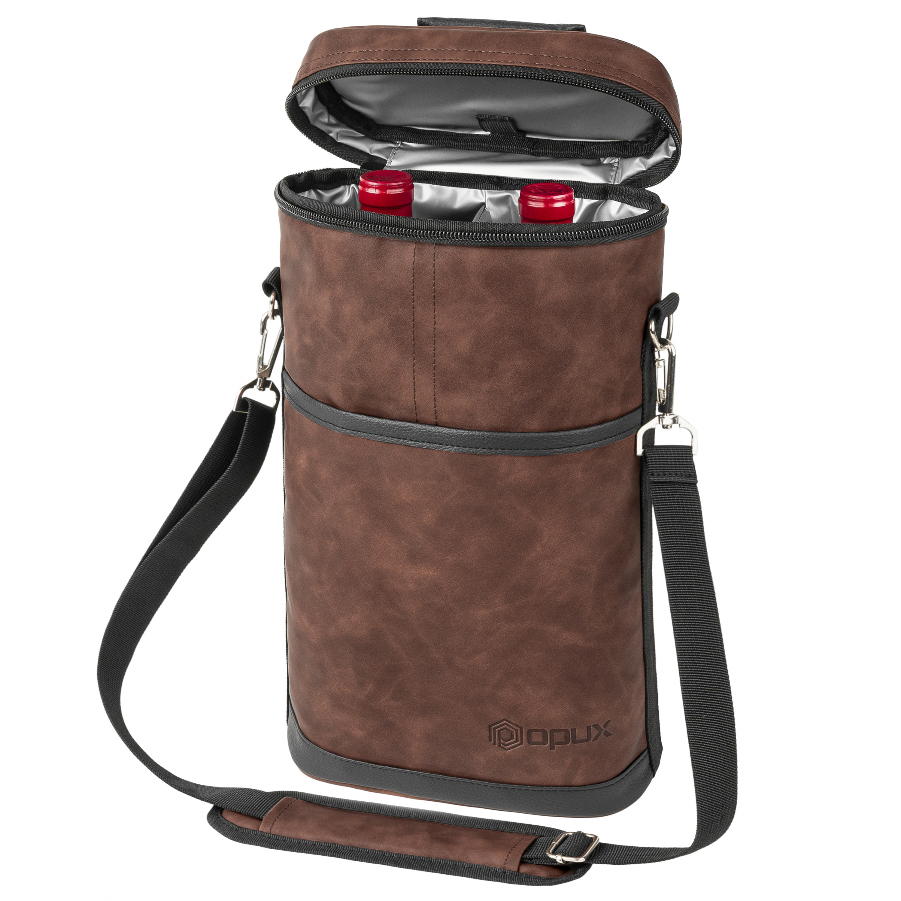 Insulated Wine Carrier Tote Bag Two 2 Bottle Padded Cooler B