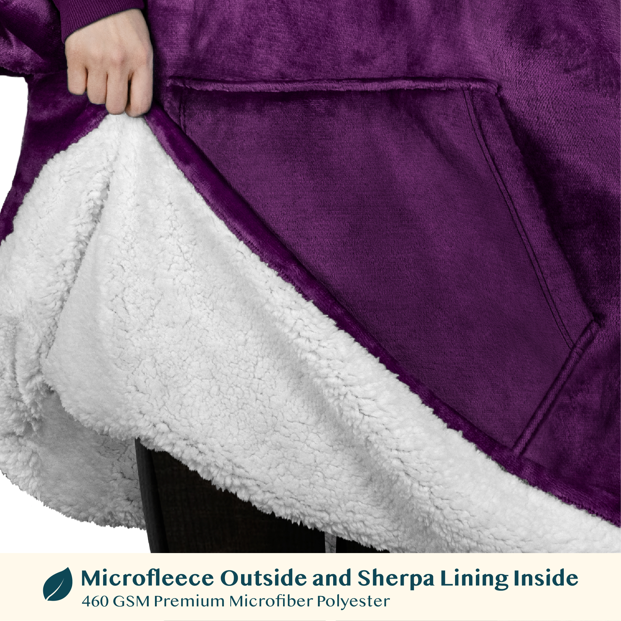 Blanket Sweatshirt Sherpa Lining Comfy Fleece Oversized Hoodie for Kids Teens JR - Picture 46 of 71