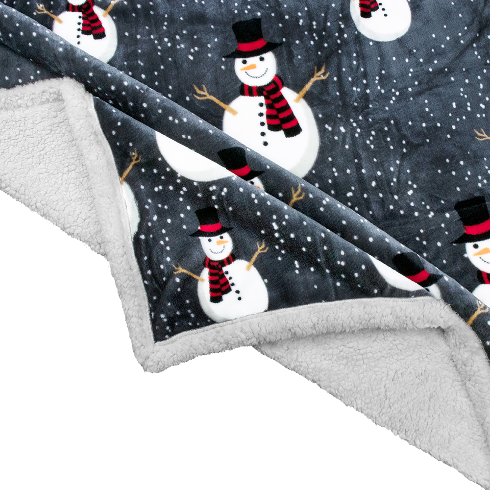 Christmas Blanket Microfiber Fleece Plaid Sherpa Holiday Throw for Couch Sofa - Picture 63 of 68