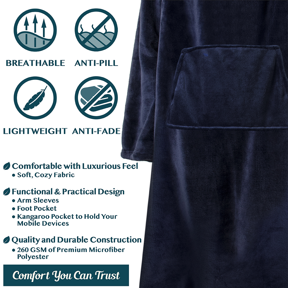 Tragbare Decke mit Fußtasche Ärmel Weich Fleece Wickel Sofa Couch TV Geschenke - Bild 96 von 192