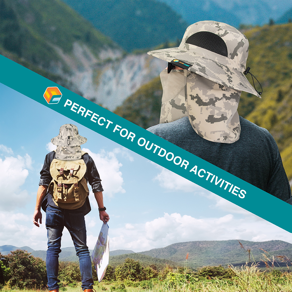 Boonie Sun Hat With Neck Flap UPF Face Cover Shade for Outdoors Fishing Hiking - Picture 14 of 43