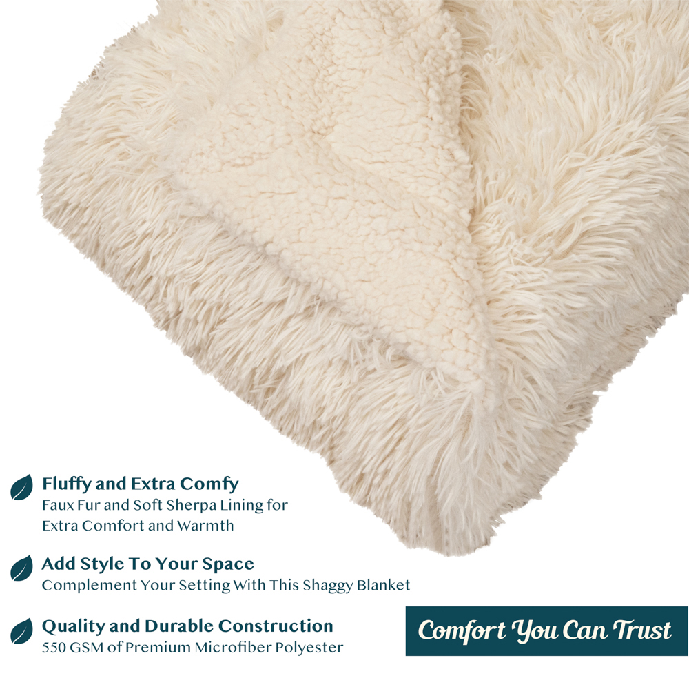 Luxurious Faux Fur Blanket Soft Warm Fluffy Sherpa Sofa Throw Shaggy Soft Plush - Picture 12 of 100