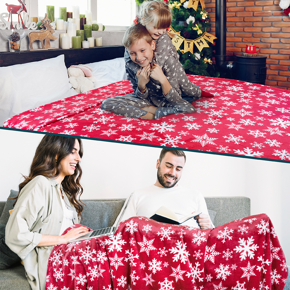Merry Christmas Throw Blanket Holiday Pattern Decor Soft Fleece Sofa Couch Gift - Picture 90 of 110