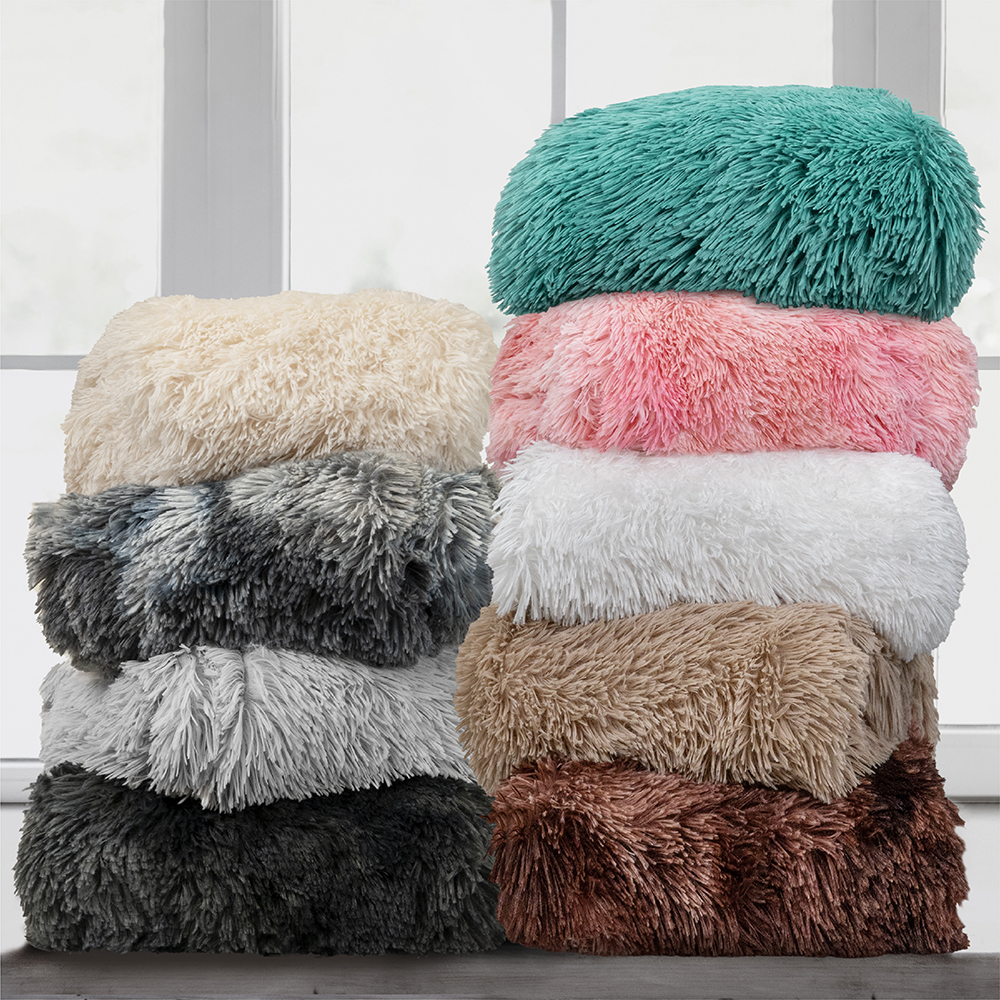 Luxurious Faux Fur Blanket Soft Warm Fluffy Sherpa Sofa Throw Shaggy Soft Plush - Picture 32 of 100