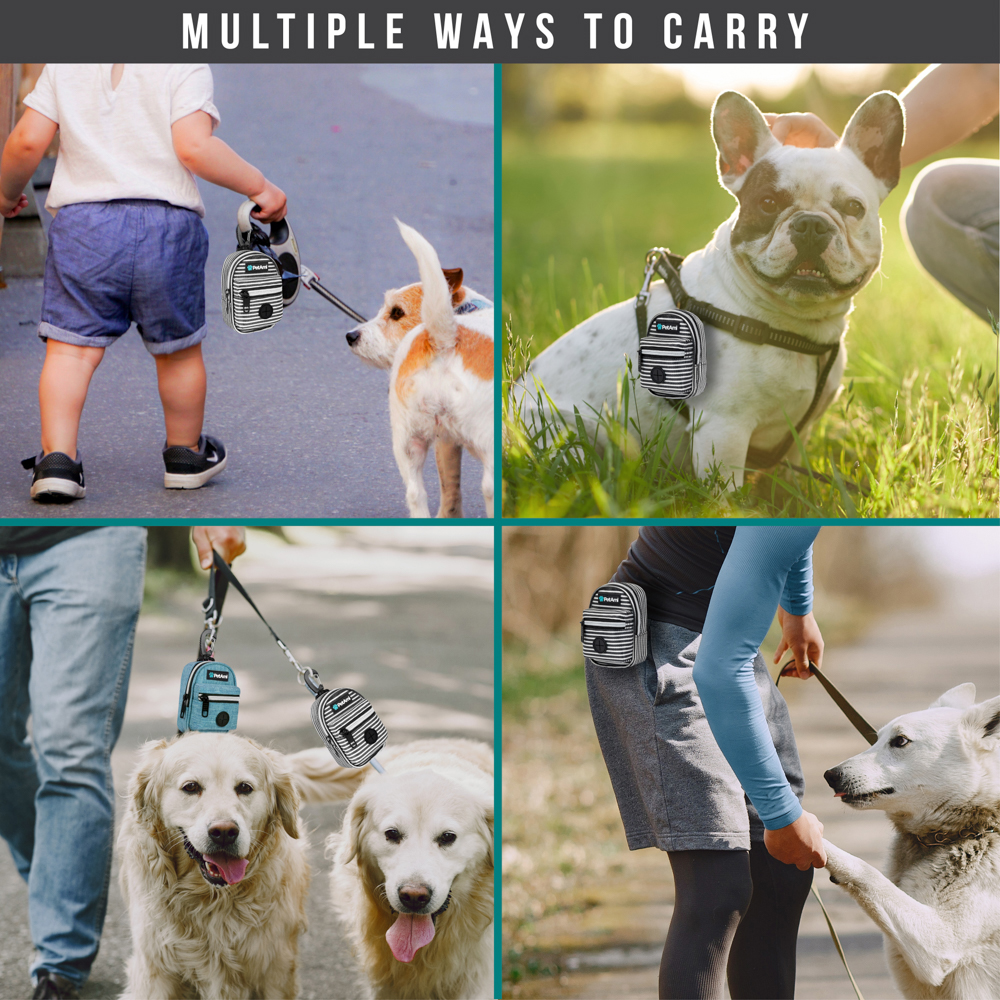 Dog Poop Bag Holder Waste Bag Dispenser with Clip for Leash Belt Walking Hiking