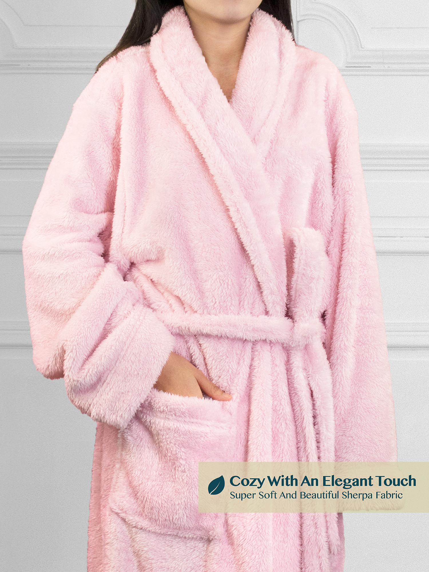 Buy Pink Plush Robe Luxury Personalized Bathrobe Women's Online in India 