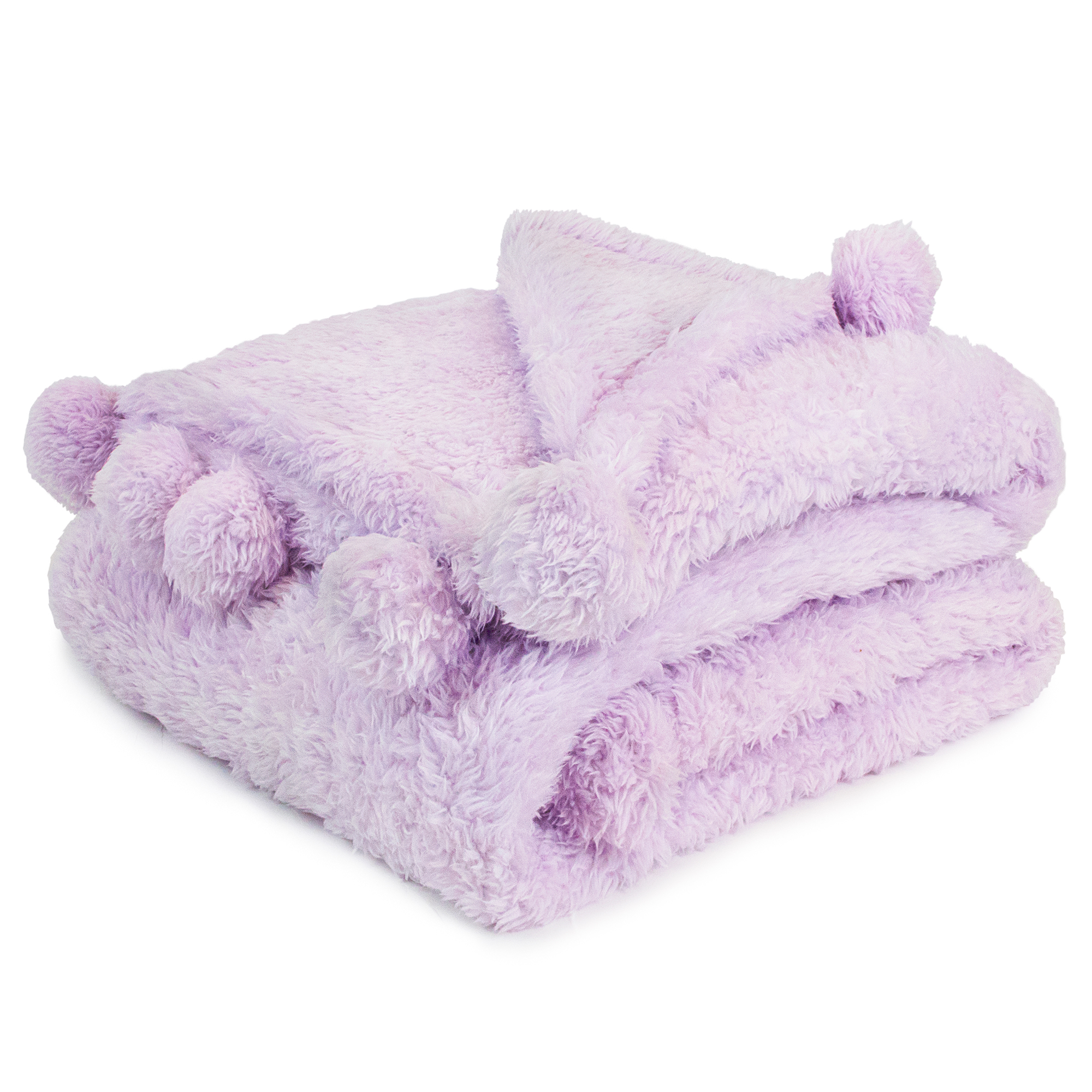 Soft Fuzzy Cozy Pom Pom Throw Blanket with Fluffy Sherpa Fleece for Sofa Couch - Picture 51 of 100