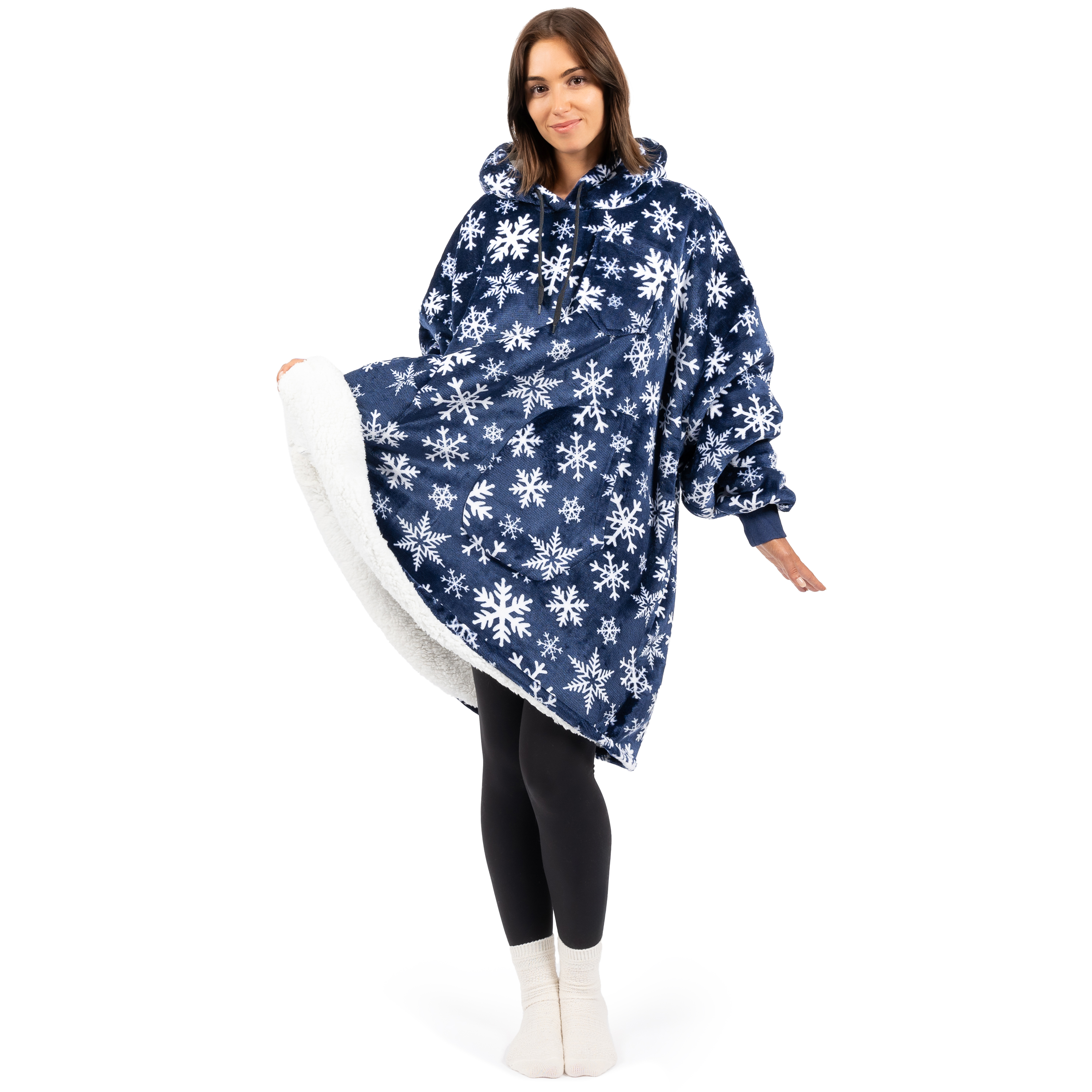 Manta Sudadera Sherpa Forro Felpa Suave Cómoda Vellón Gran Tamaño Sudadera con Capucha Bolsillo - Imagen 12 de 118