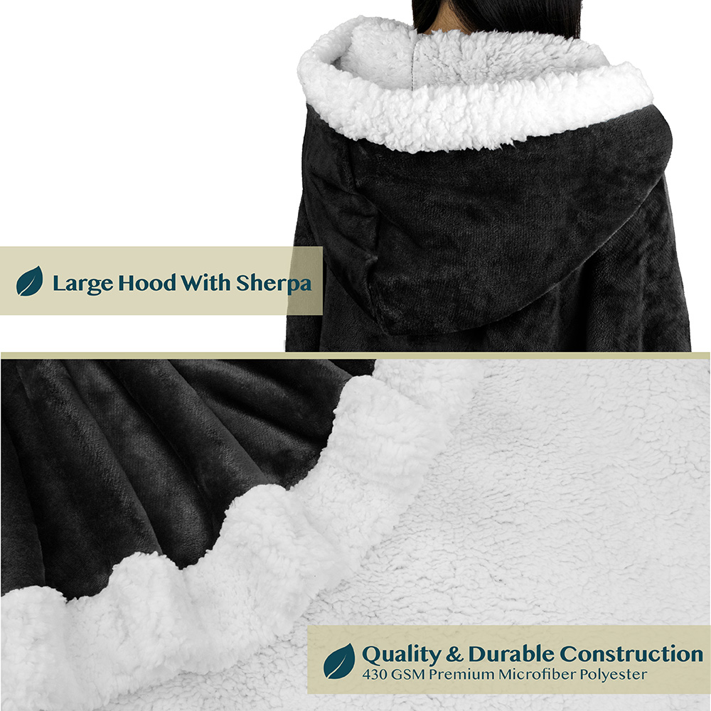 Manta portátil con capucha Angel Wrap para mujer acogedora poncho envolvente capucha tiro para adulto - Imagen 22 de 184